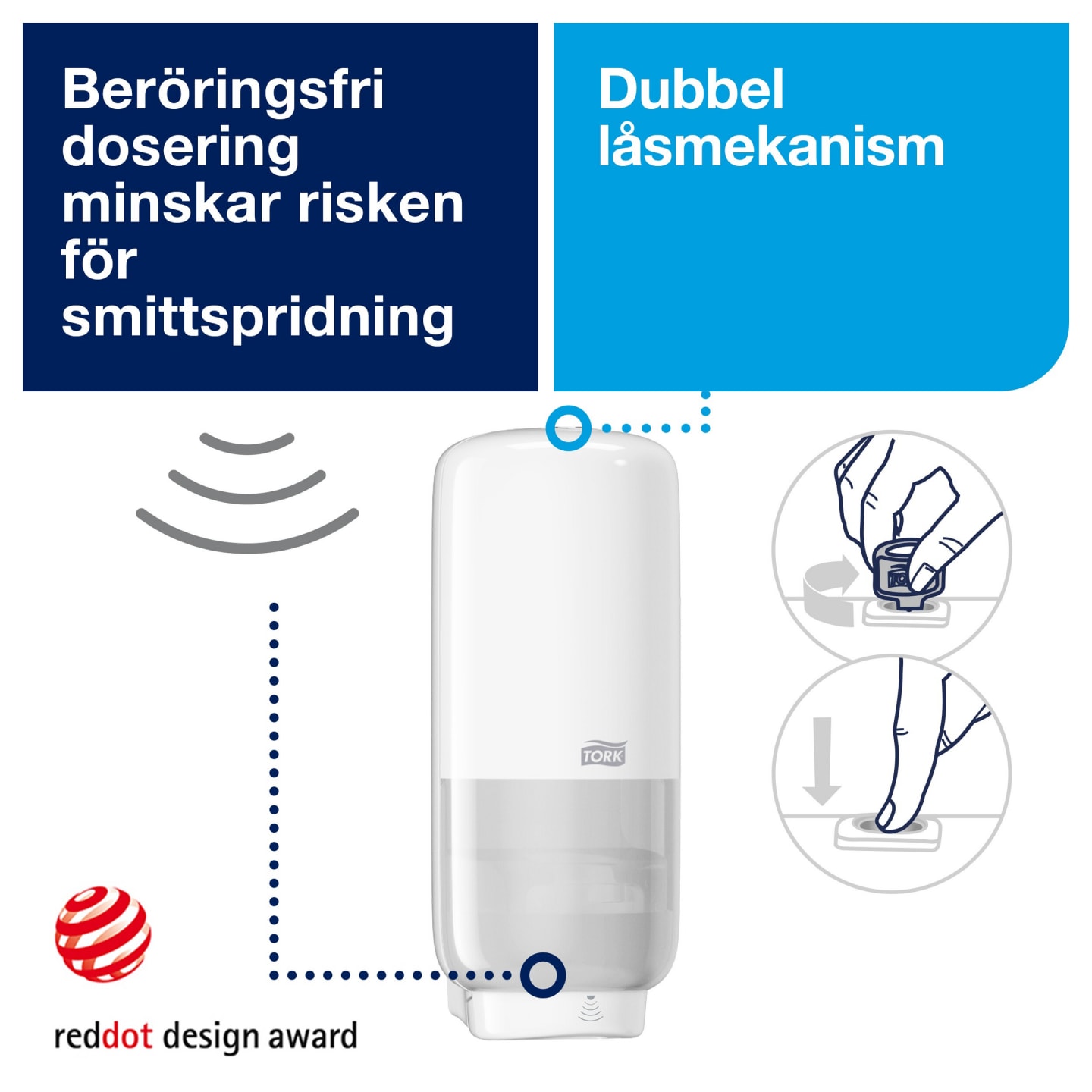 Tvåldispenser sensor S4 skum vit Tork 1s - Bild 1 av 4