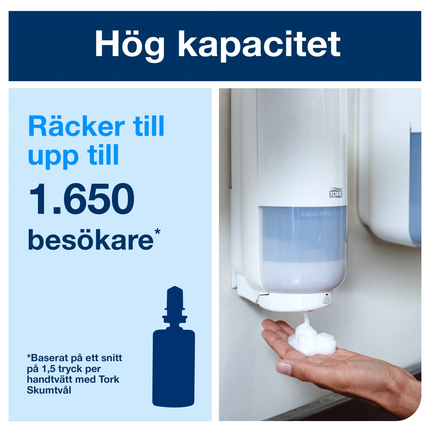 Tvåldispenser sensor S4 skum vit Tork 1s - Bild 1 av 4