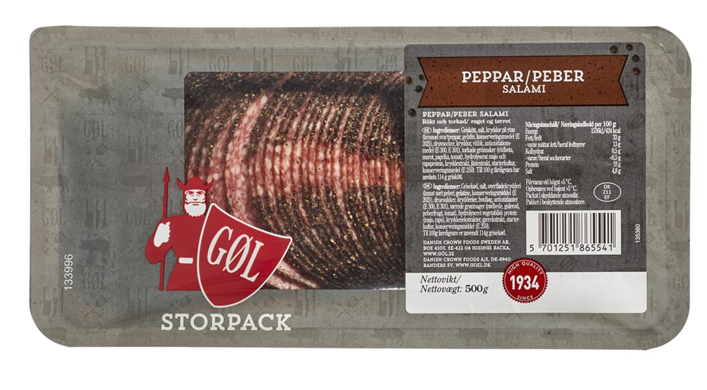 Pepparsalami skivad Göl 500g