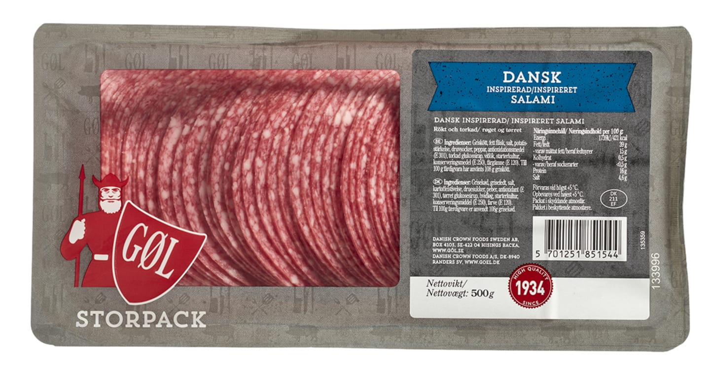Dansk salami skivad 10g/500g