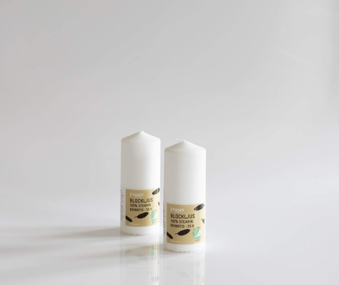 Blockljus vit stearin 6x15cm 12st