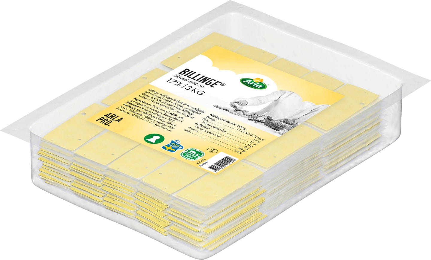 Billinge skivad ost 17% 12g/3kg