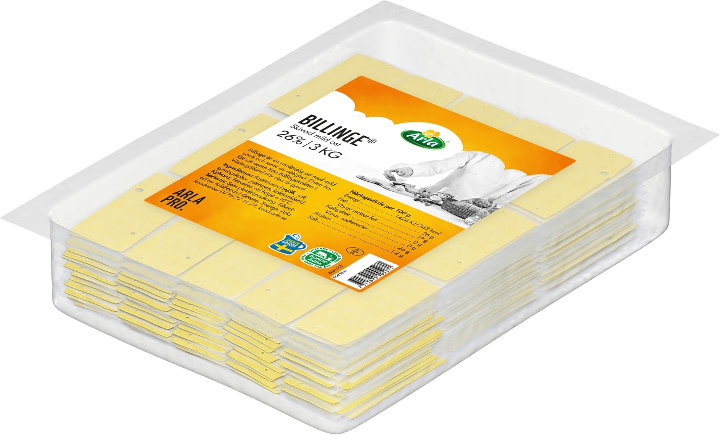 Billinge skivad ost 26% 12g/3kg
