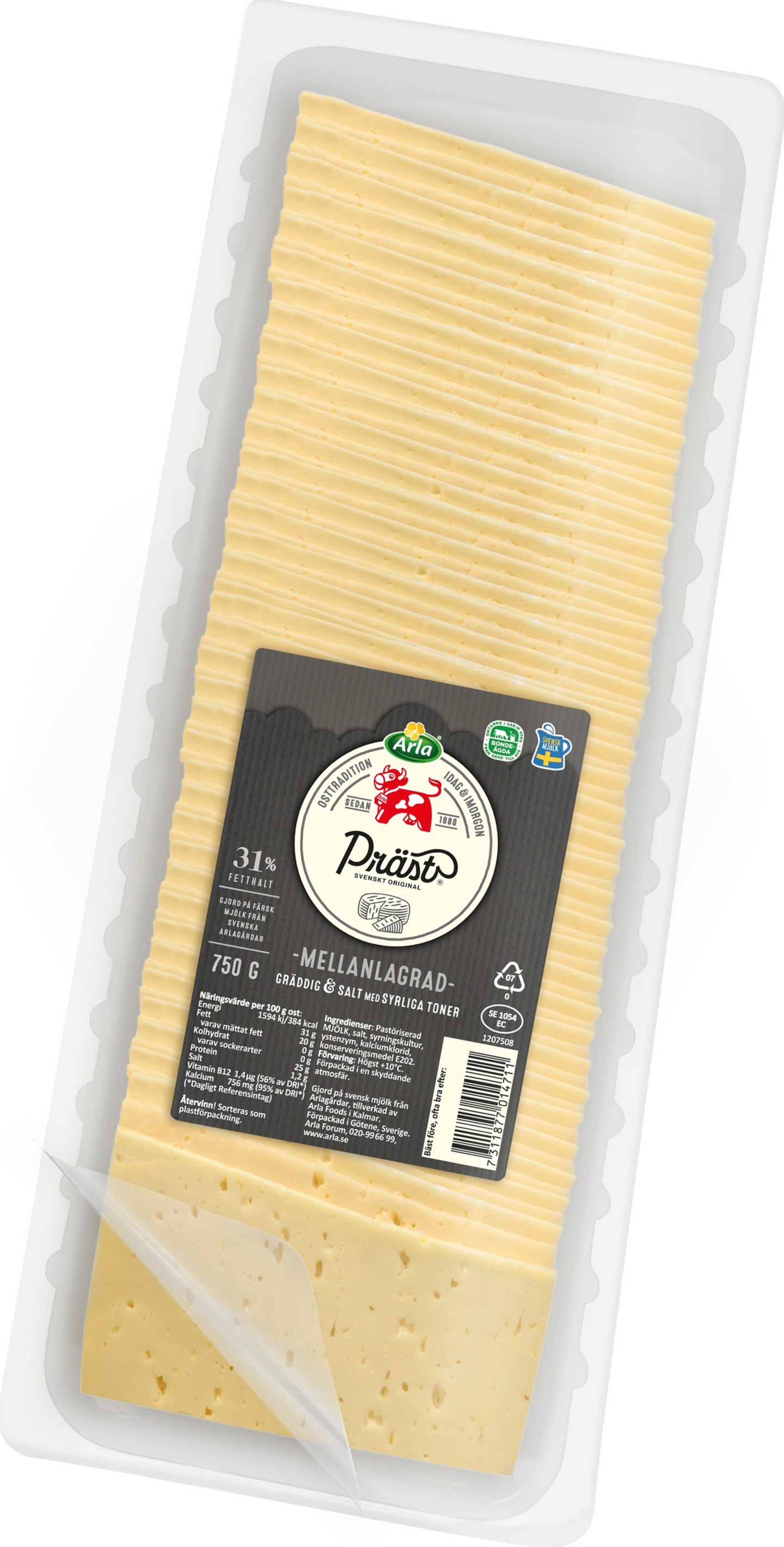 Präst skivad ost 31% 750g