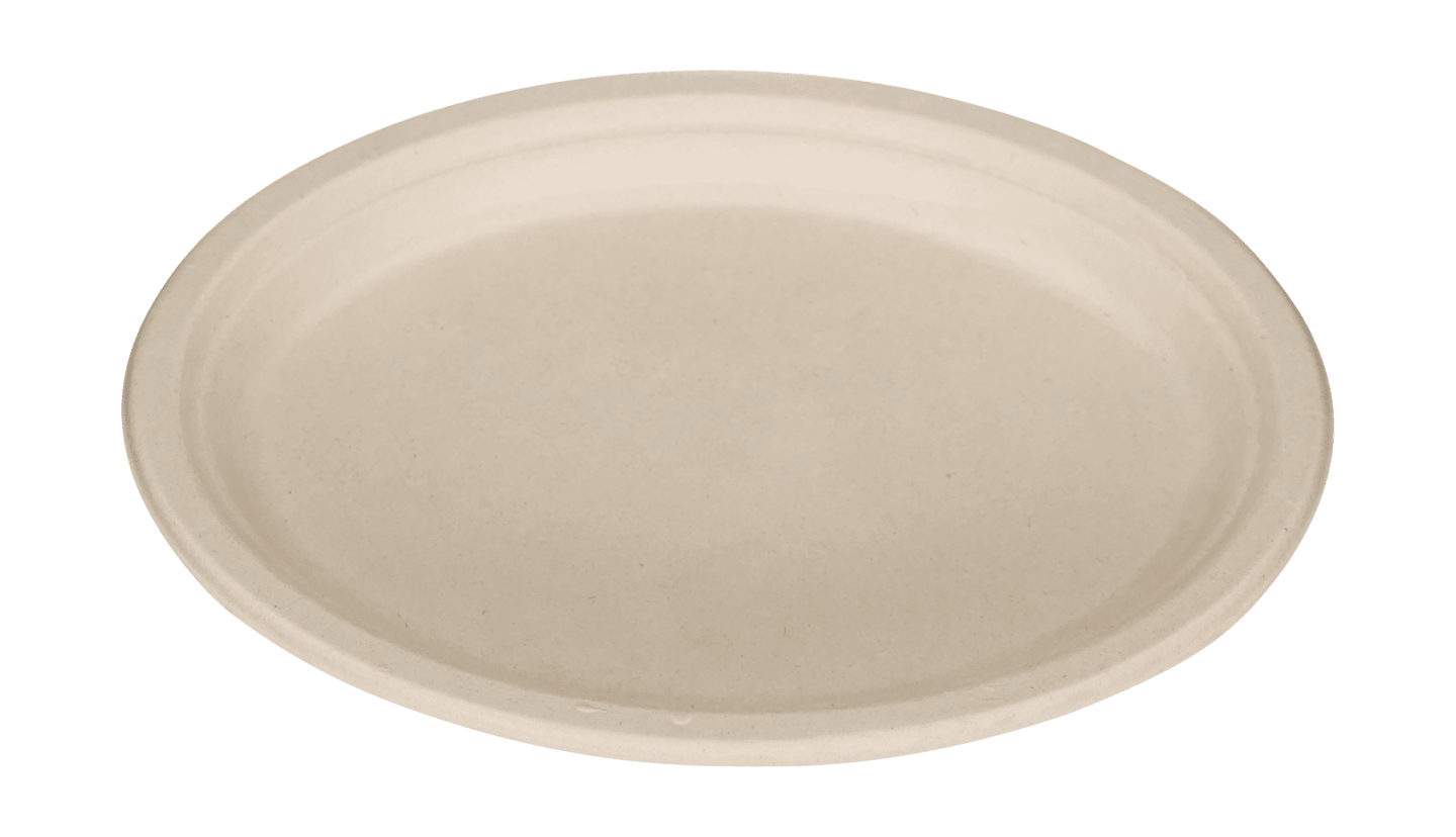 Tallrik bagasse oval naturfärgad 20x26cm
