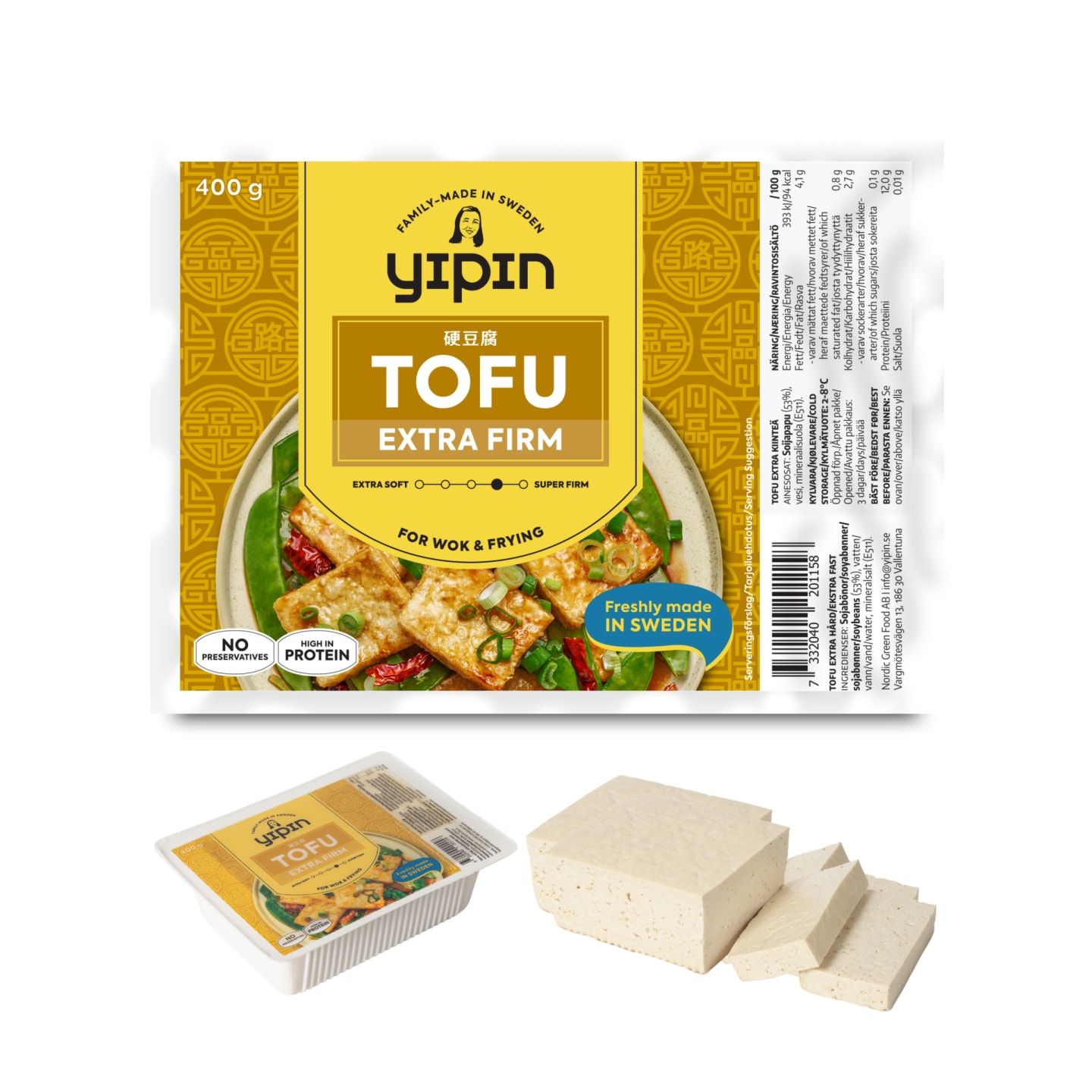 Tofu Naturell Fast, Extra Firm 400g - Bild 1 av 4