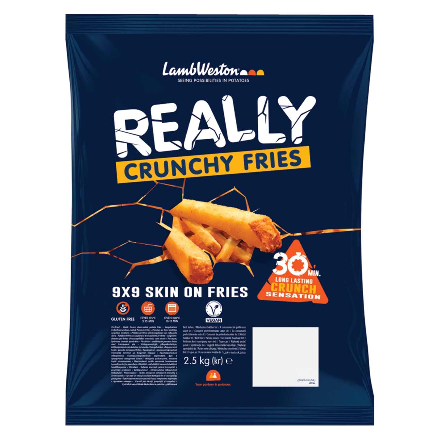 Crunchy Fries Skal 2,5kg 9x9mm