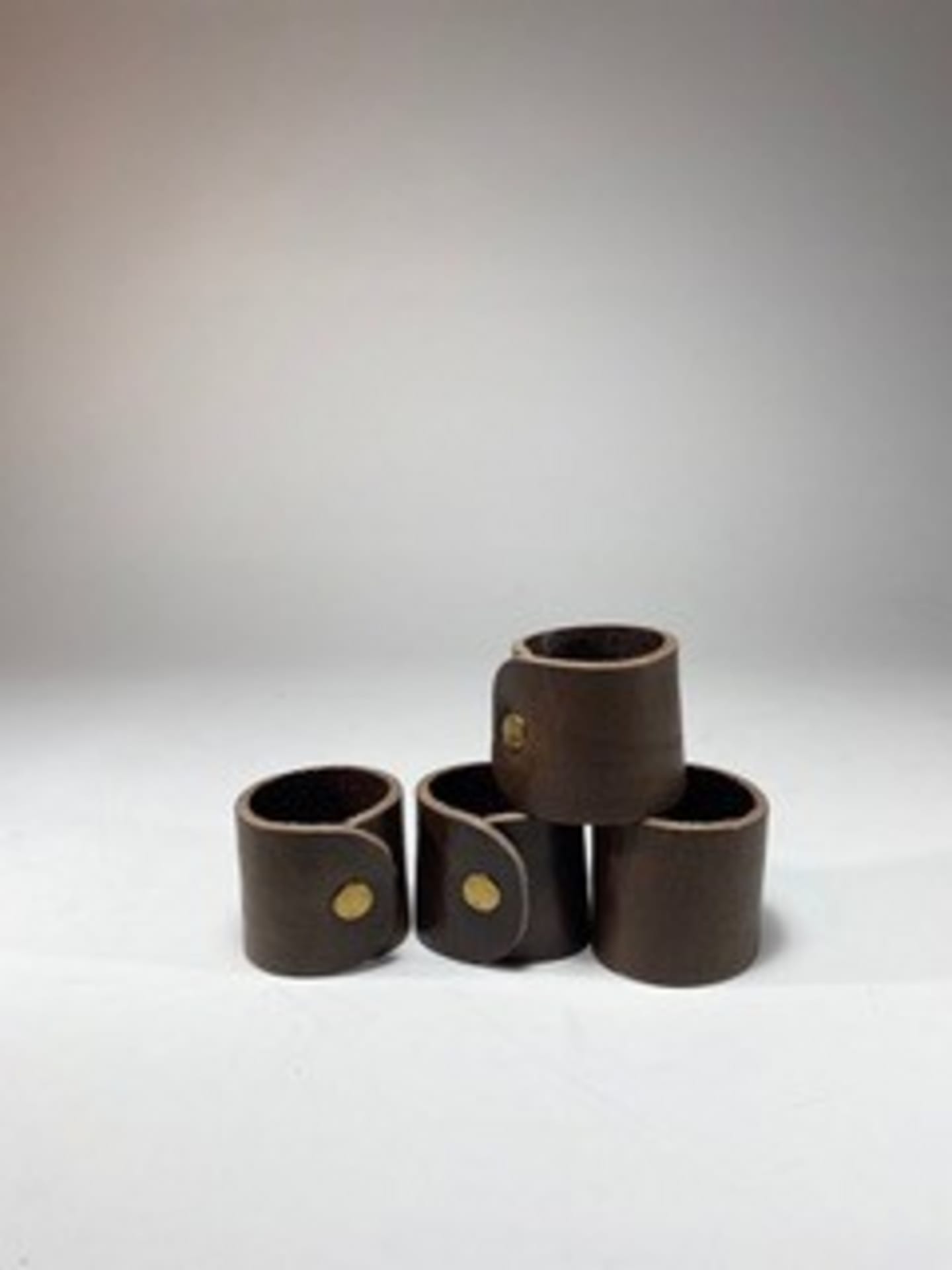 Servettring Frösö Brun läder 4pack