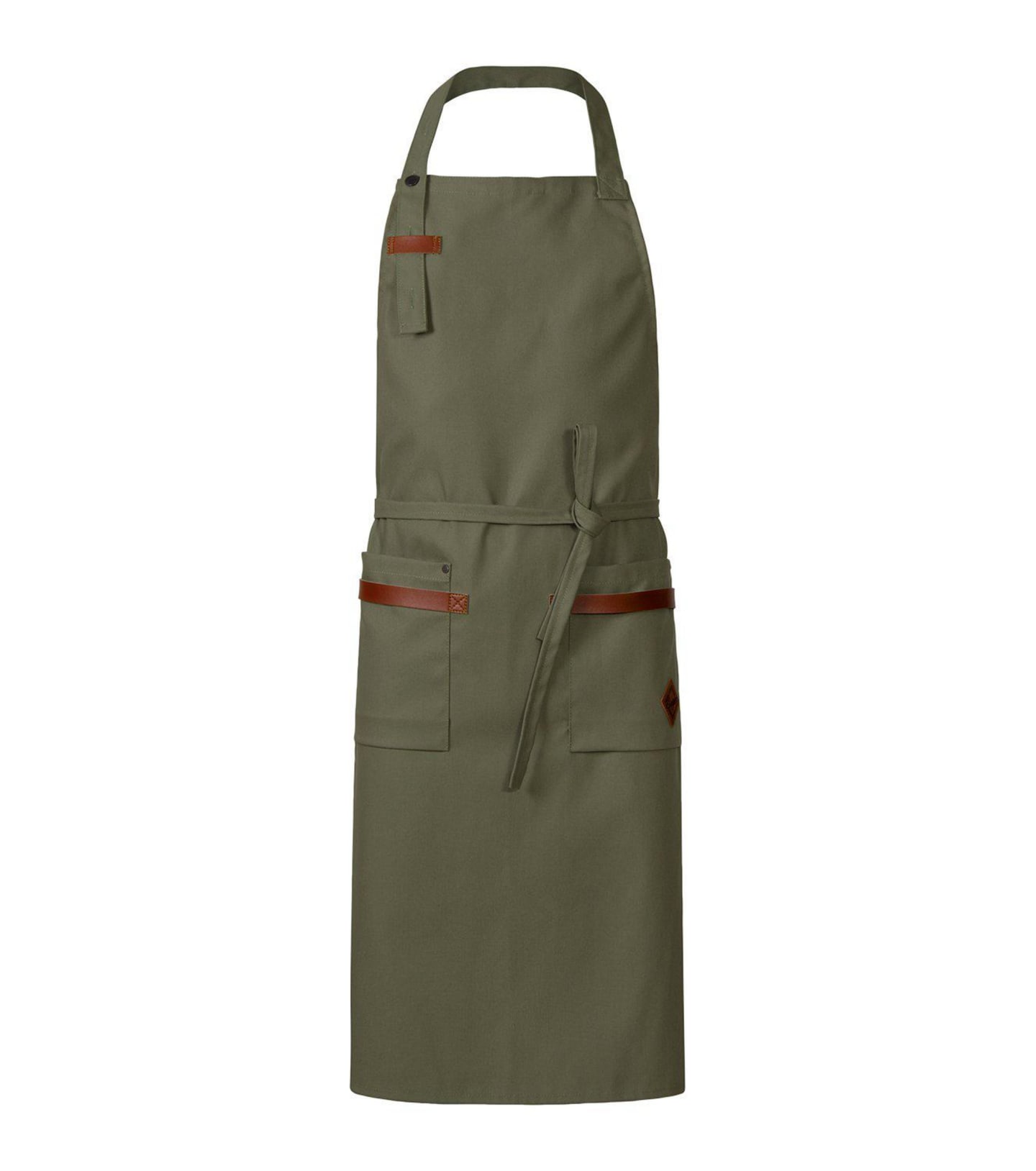 Bröstlappsförkläde oliv one size 4093