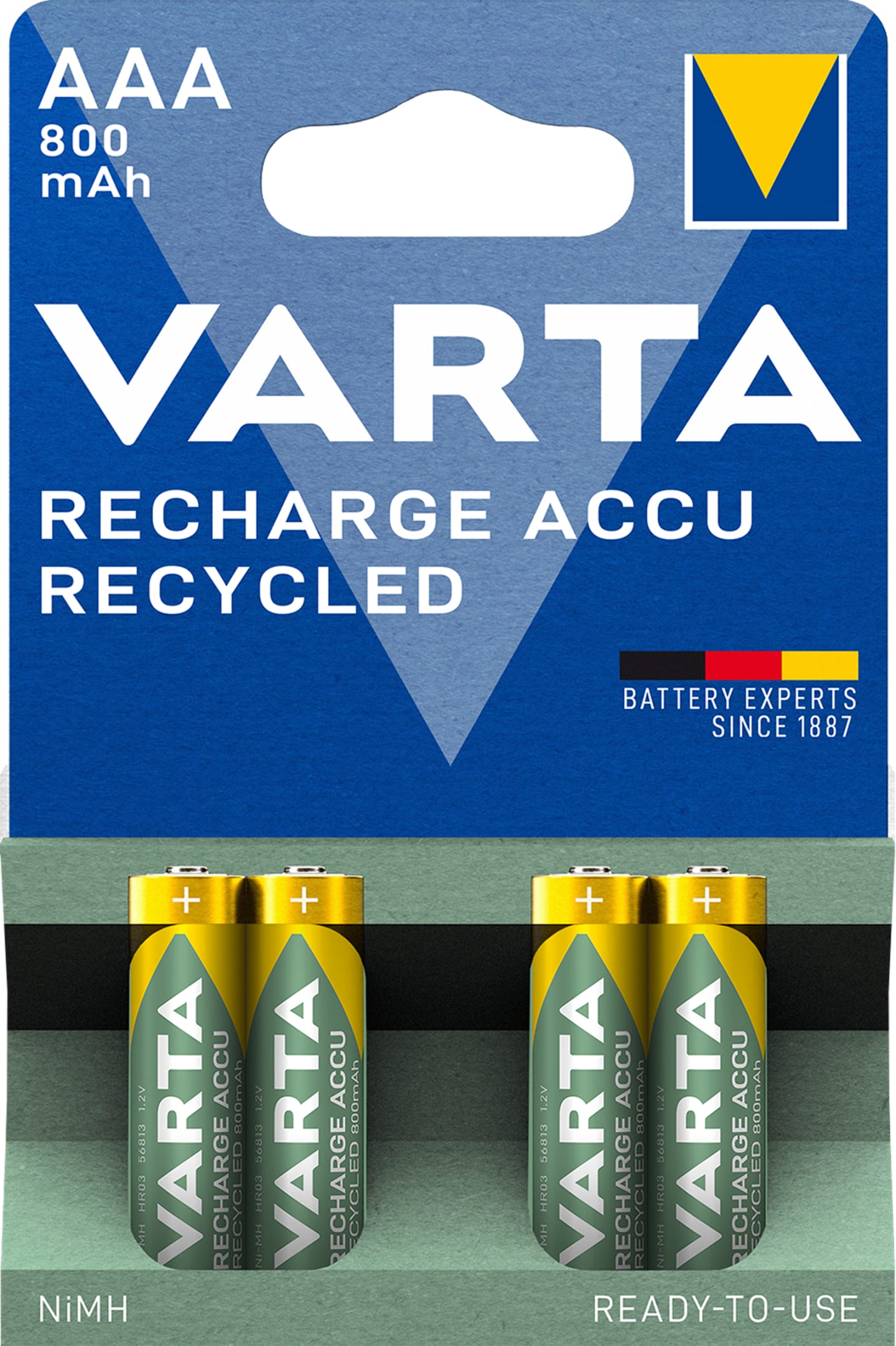 Batteri laddningsbart AAA 800 mAh 4p Re