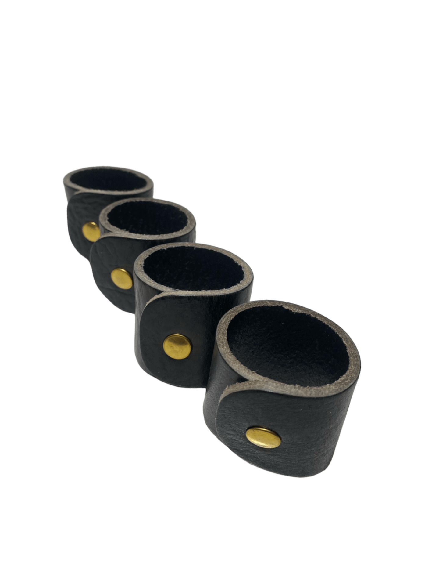 Servettring Frösö Svart läder 4pack