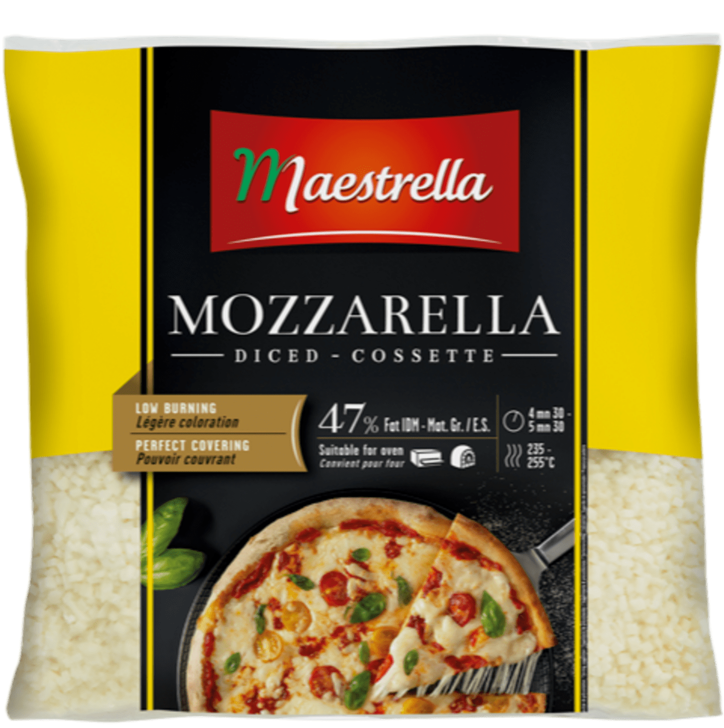 Mozzarella tärnad 47% 2,5kg