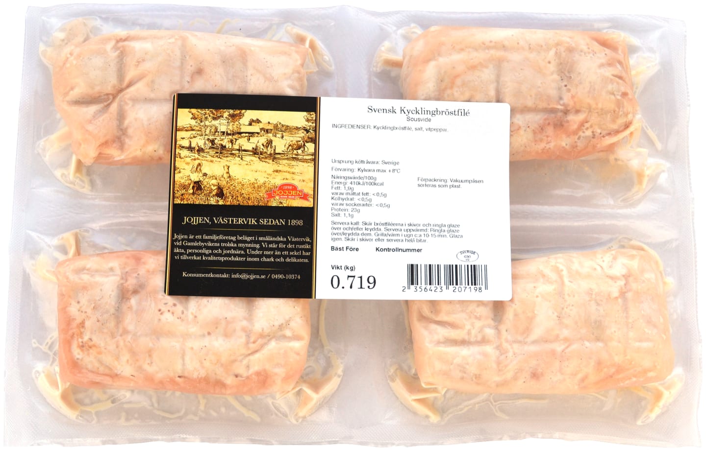 Kycklingbröstfilé Sousvide 4st/550g