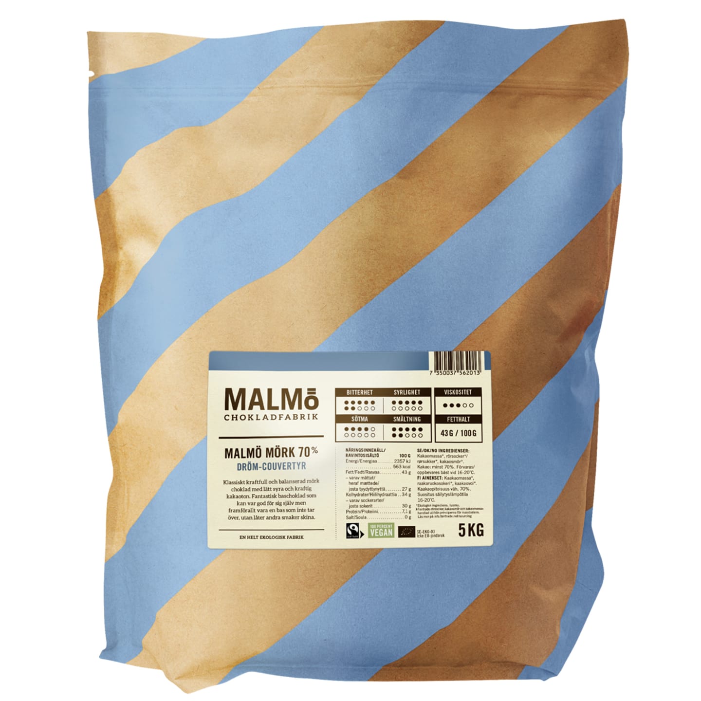 Mörk choklad pellets 70% 5kg
