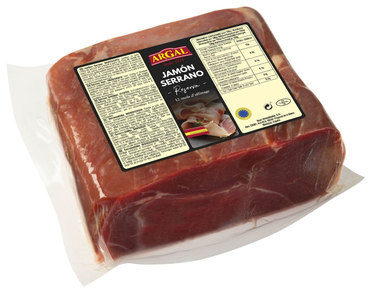 Serrano skinka Reserva block 4,5kg - Bild 1 av 2