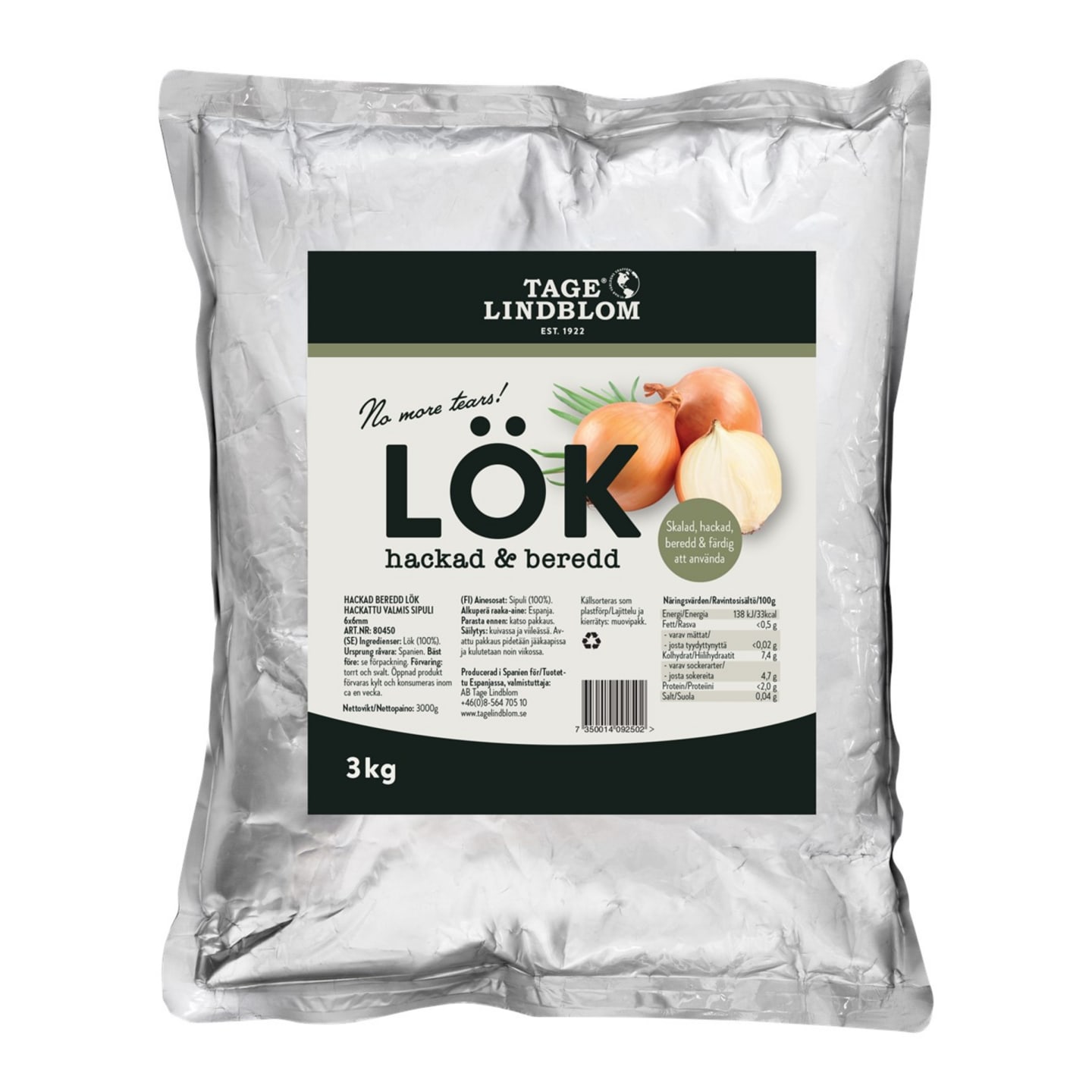 Hackad lök 6x6mm påse 3kg - Bild 1 av 3