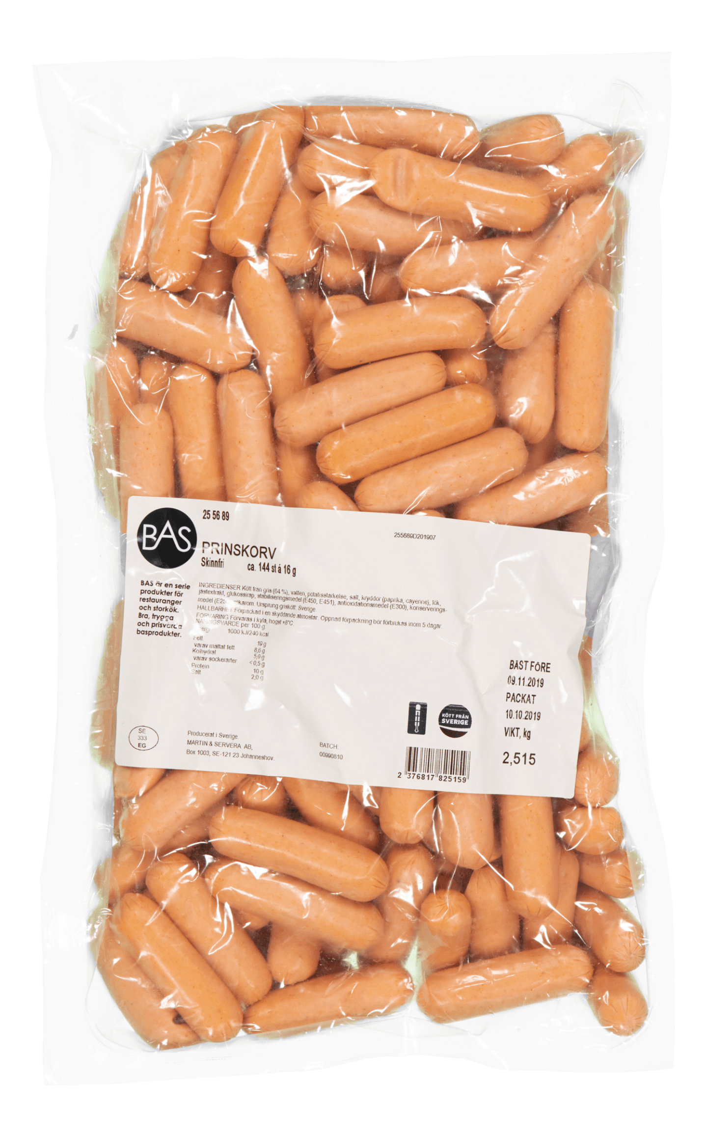 Prinskorv skinnfri 15g