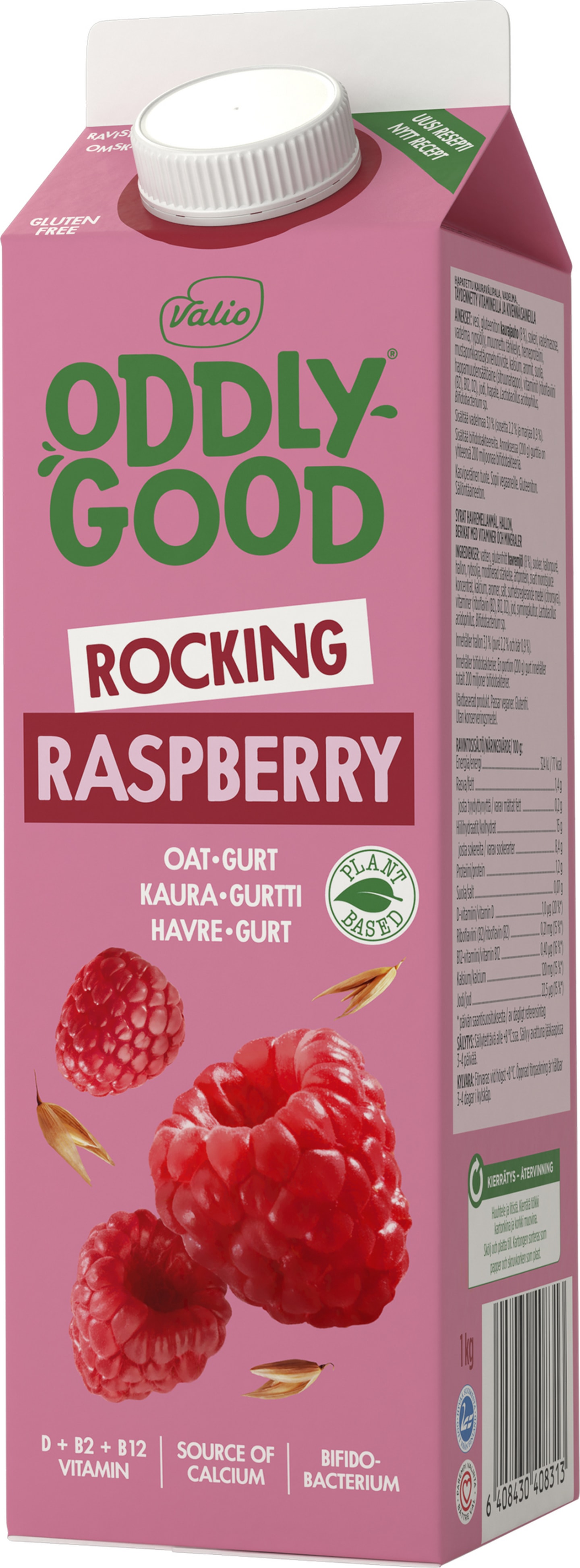 Oddlygood havrebaserad gurt hallon 1kg