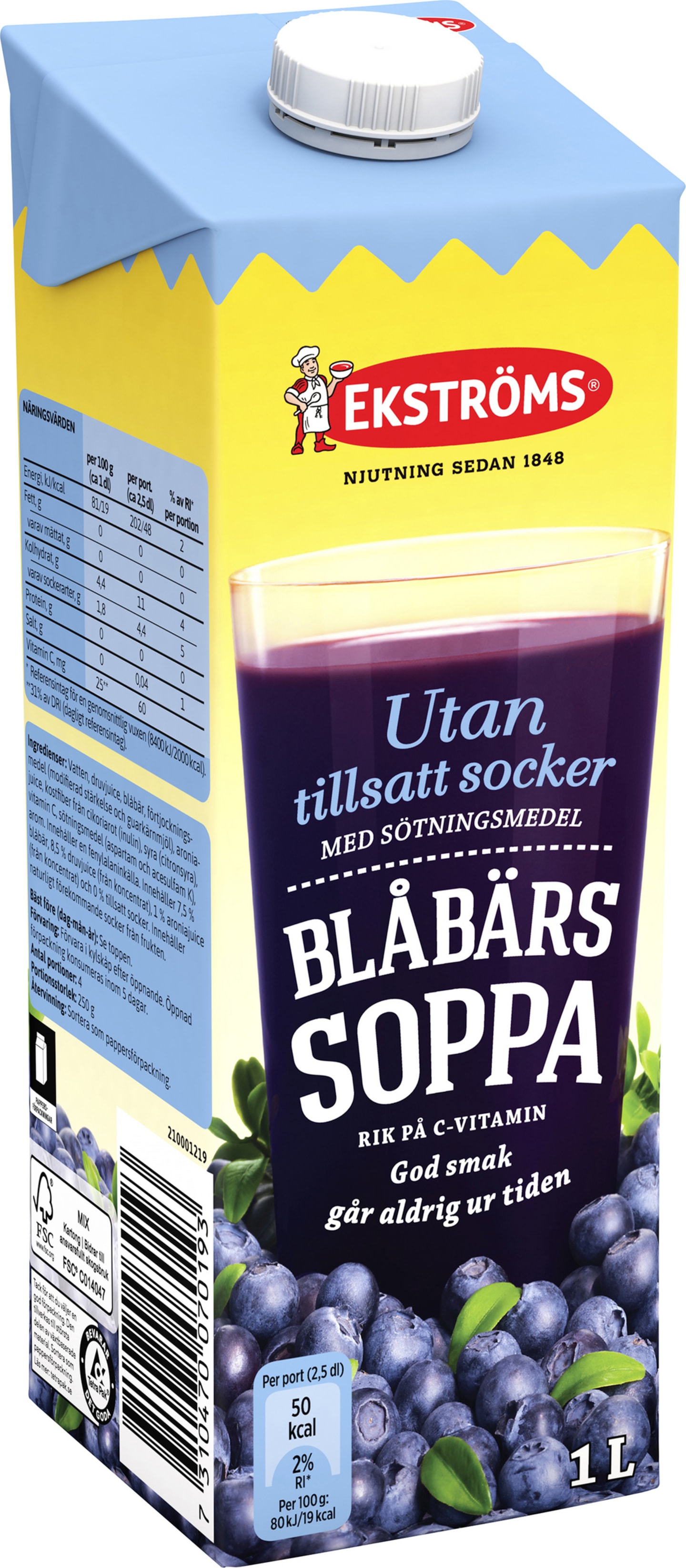 Blåbärssoppa utan tillsatt socker 1L