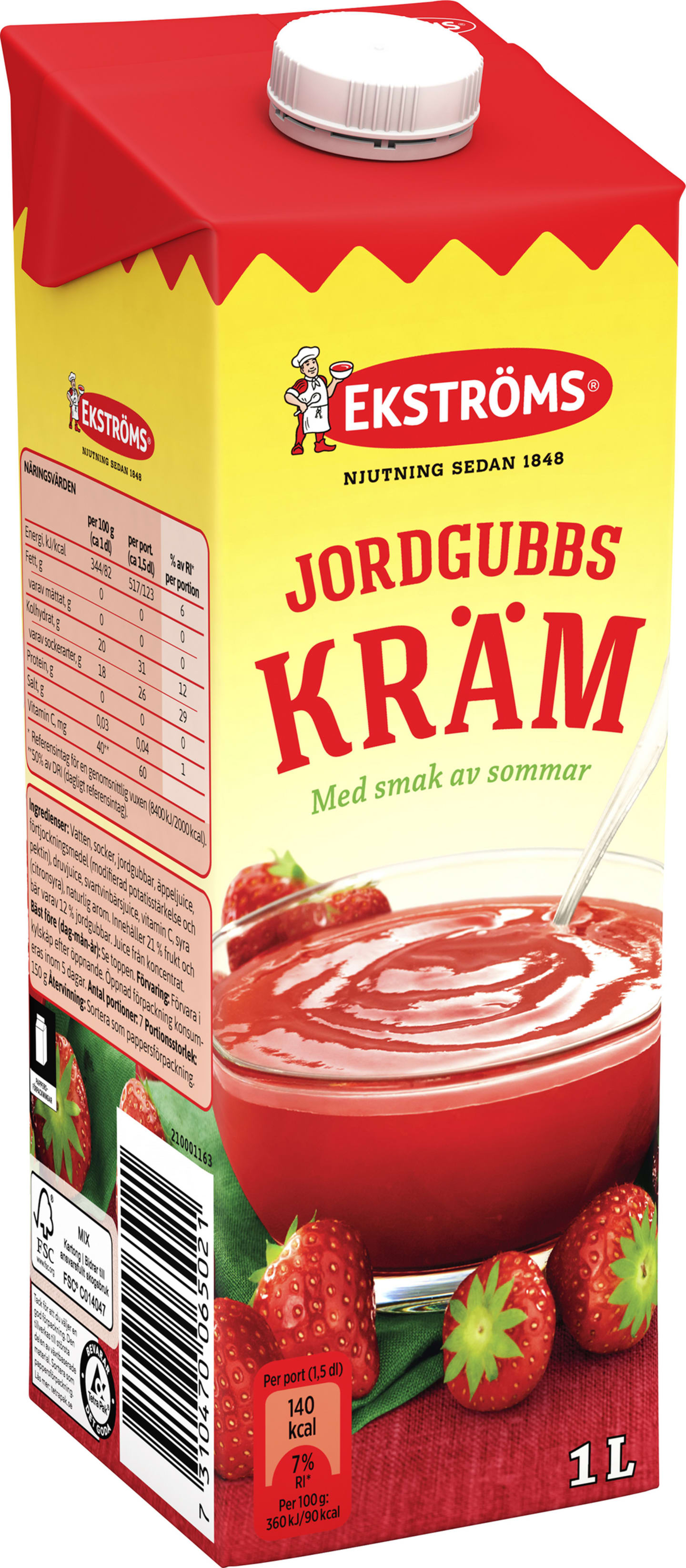 Jordgubbskräm färdig 1L
