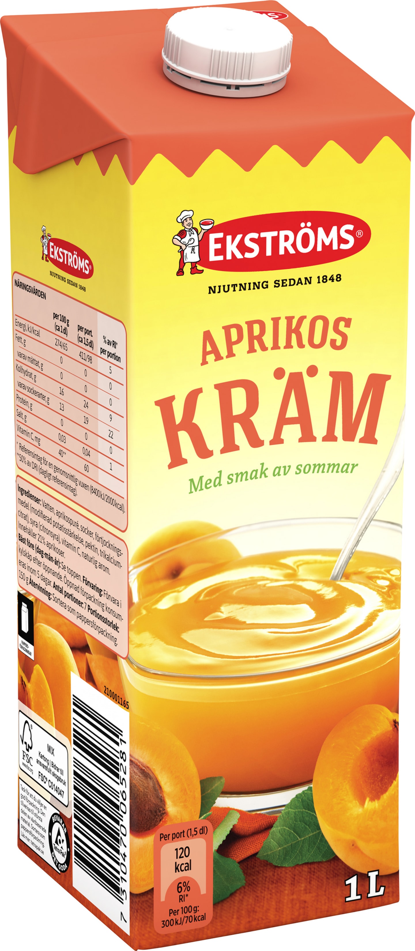 Aprikoskräm färdig 1L