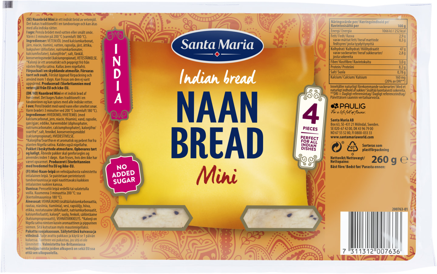 Naan Bread Mini 260g