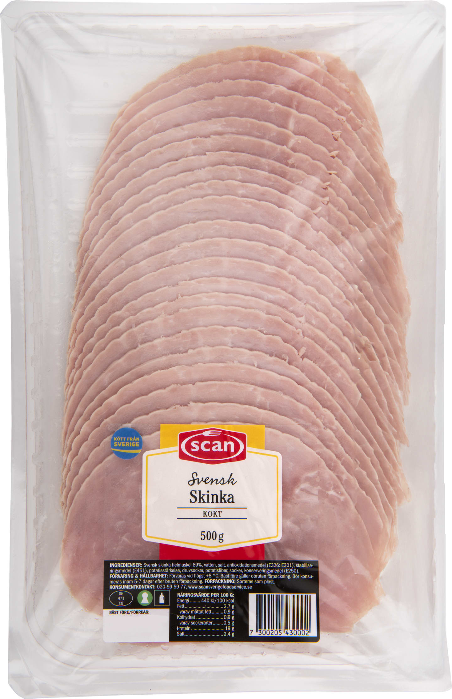 Skinka kokt skivad 500g
