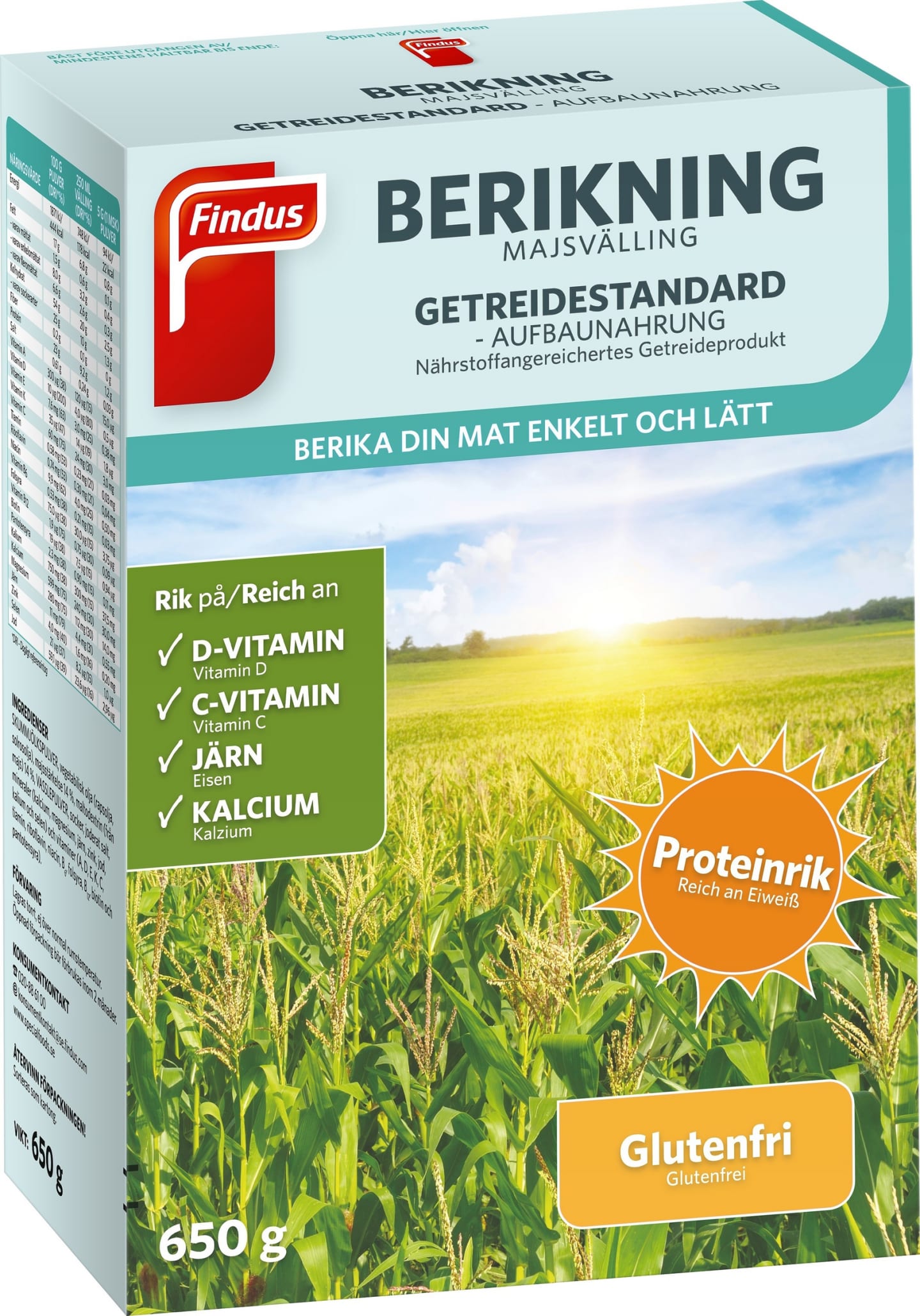Majsvälling berikning 650g