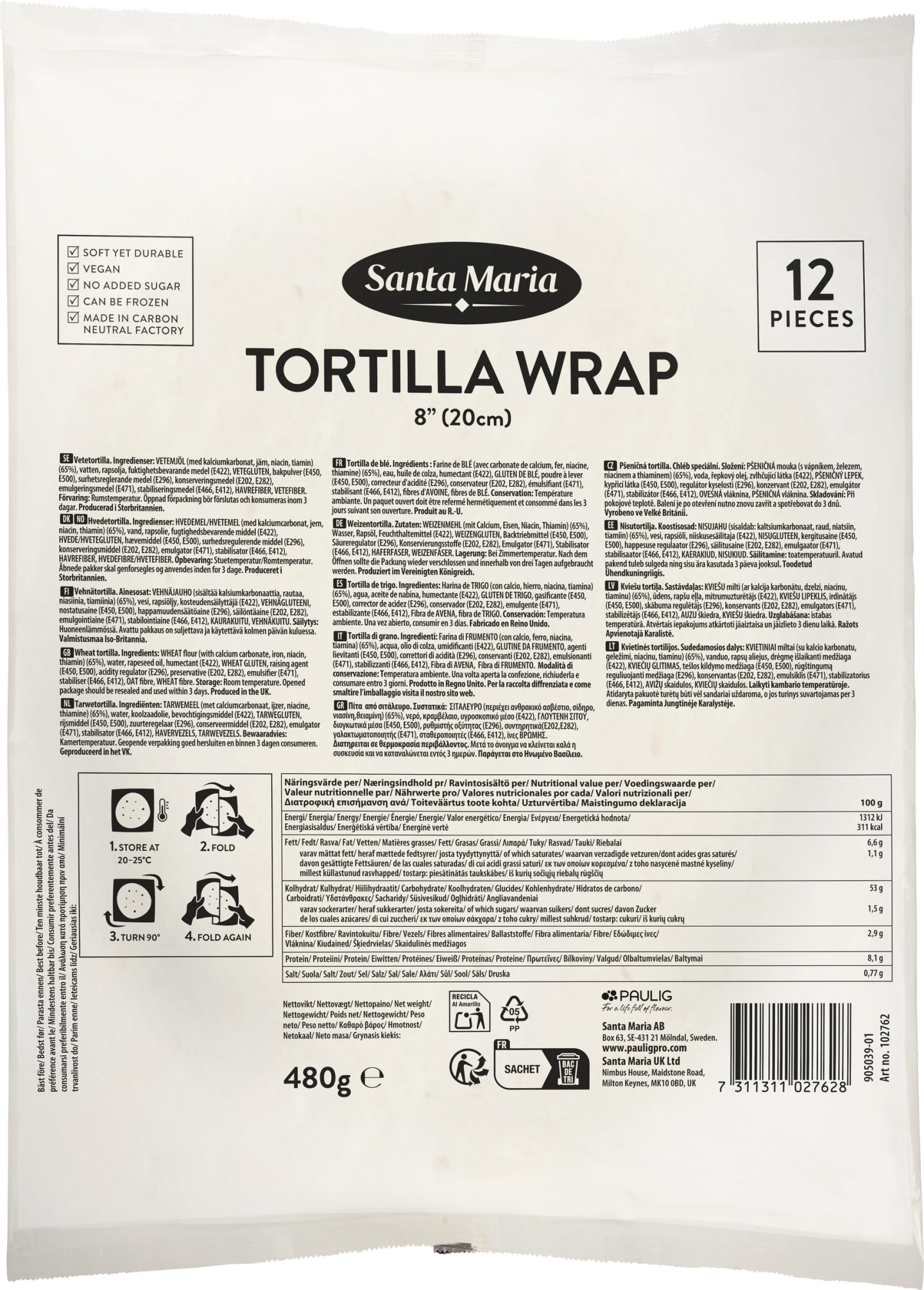 Tortillabröd 8 20CM 12ST