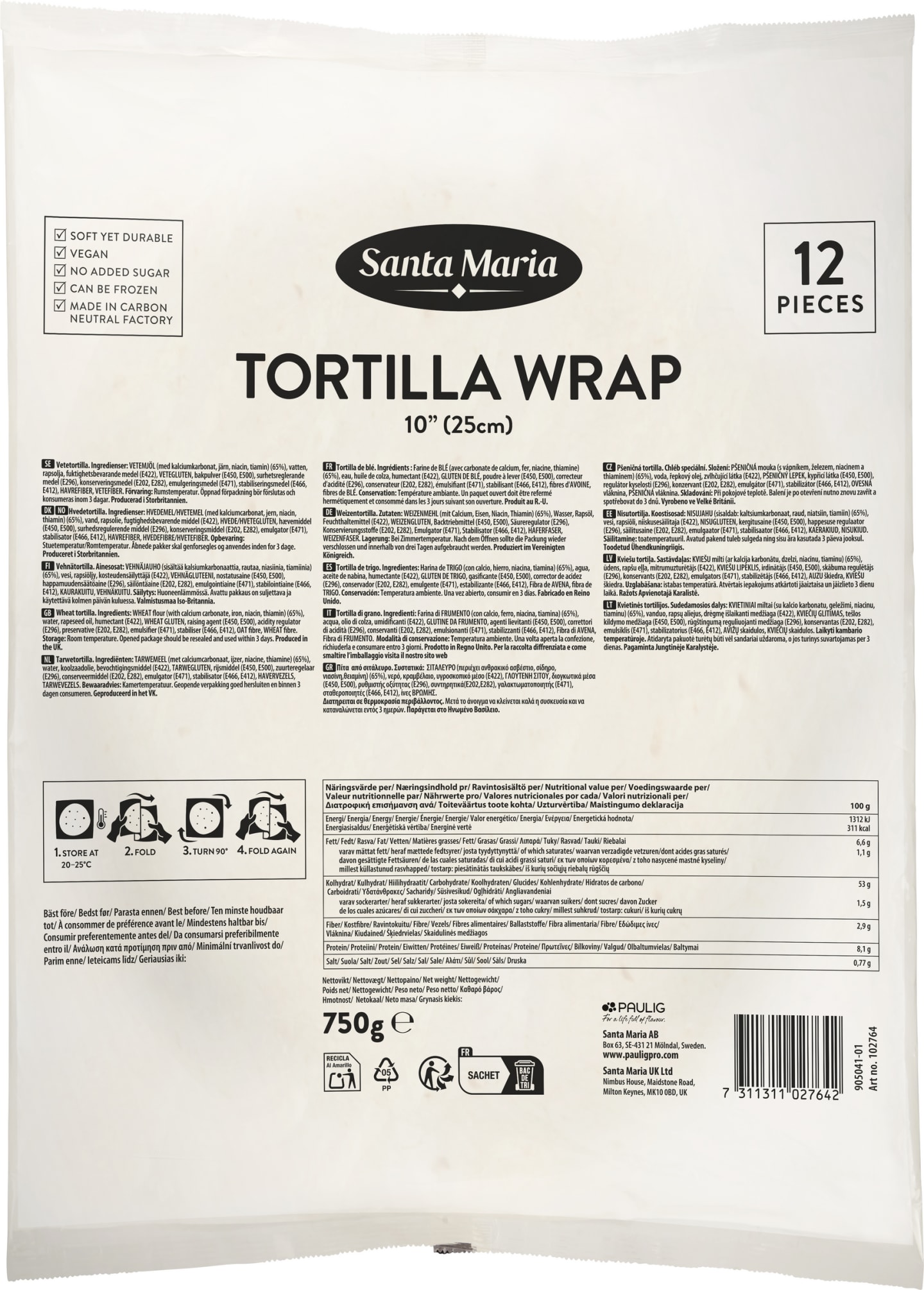 Tortillabröd 25CM 10 12ST
