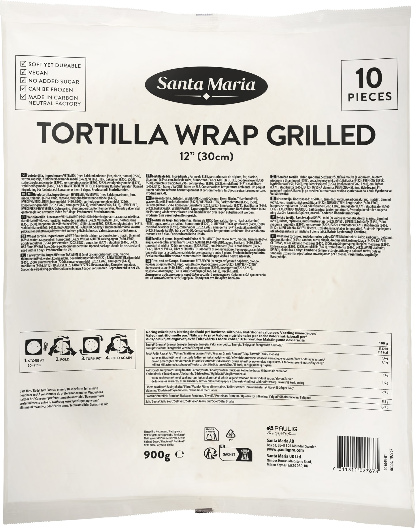 Tortillabröd GRILL 12 30CM 10ST