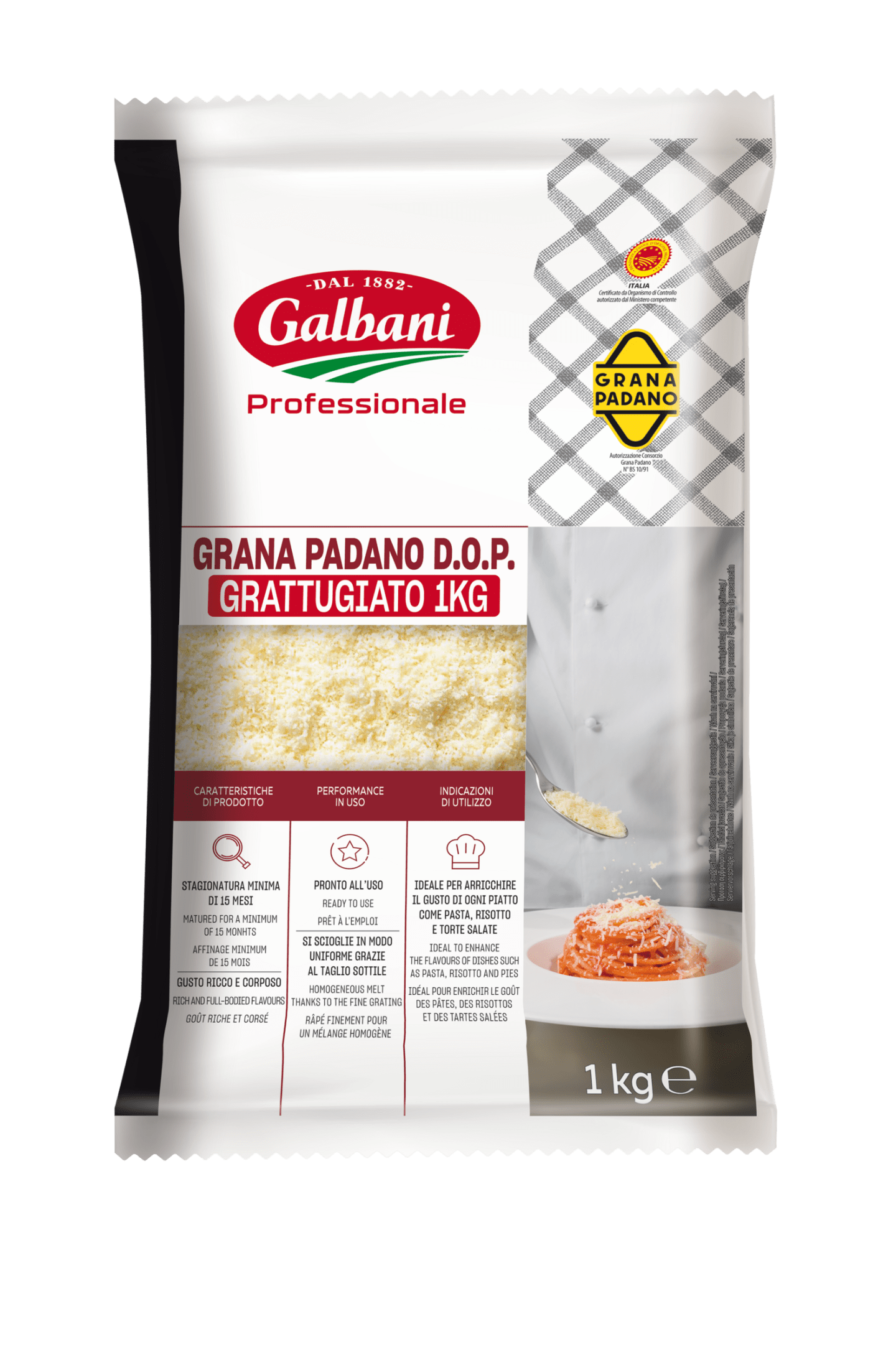 Grana Padano färsk riven 29% 1kg