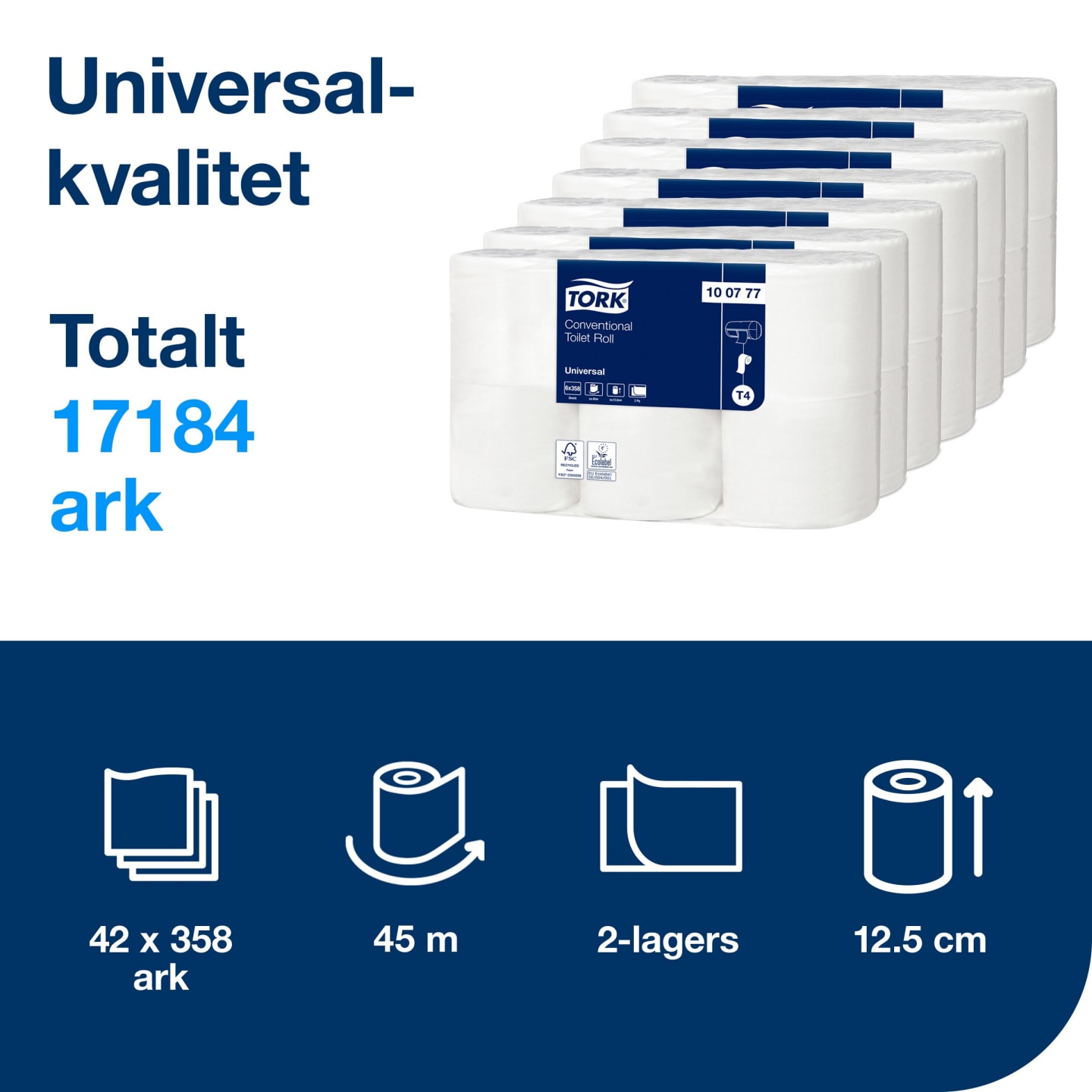 Toalettpapper Tork Conv TR Uni 2p - Bild 1 av 4