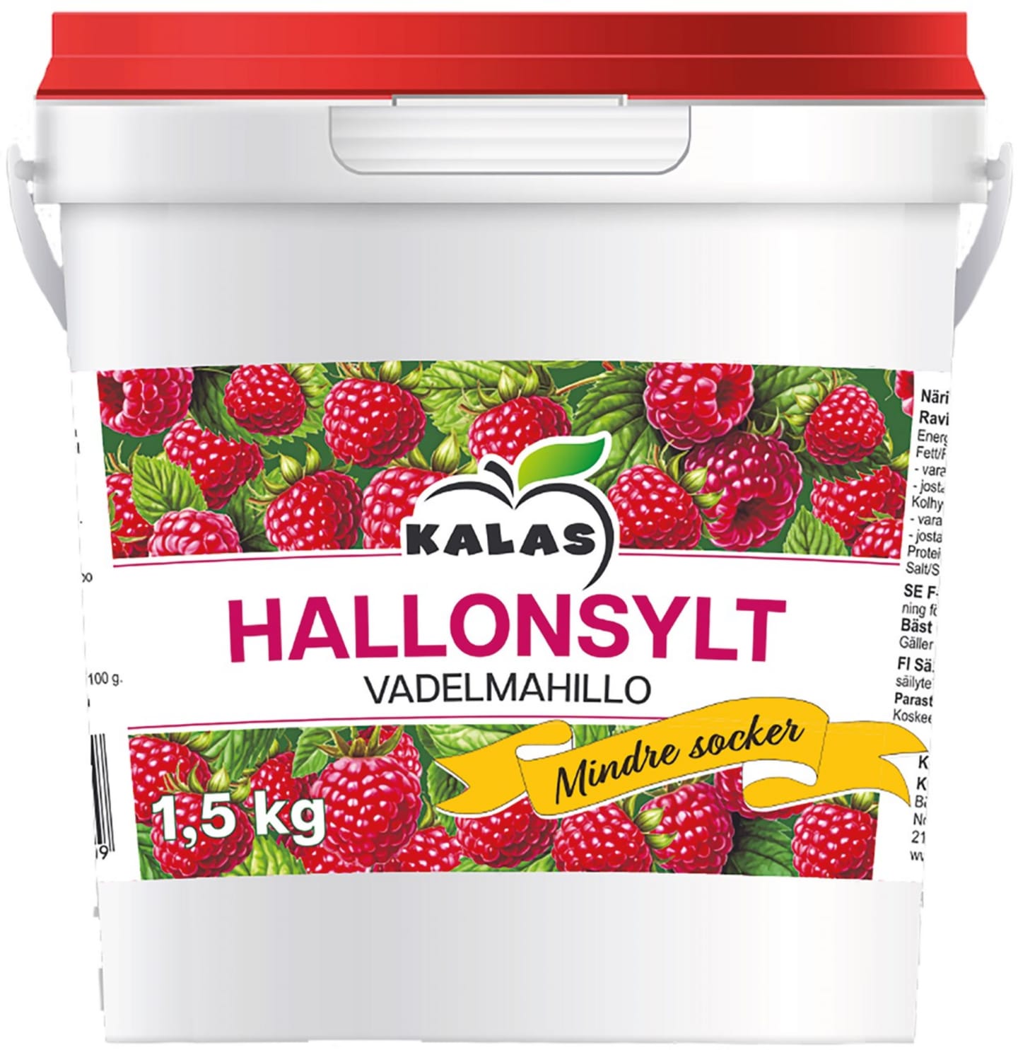 Hallonsylt mindre socker 1,5kg