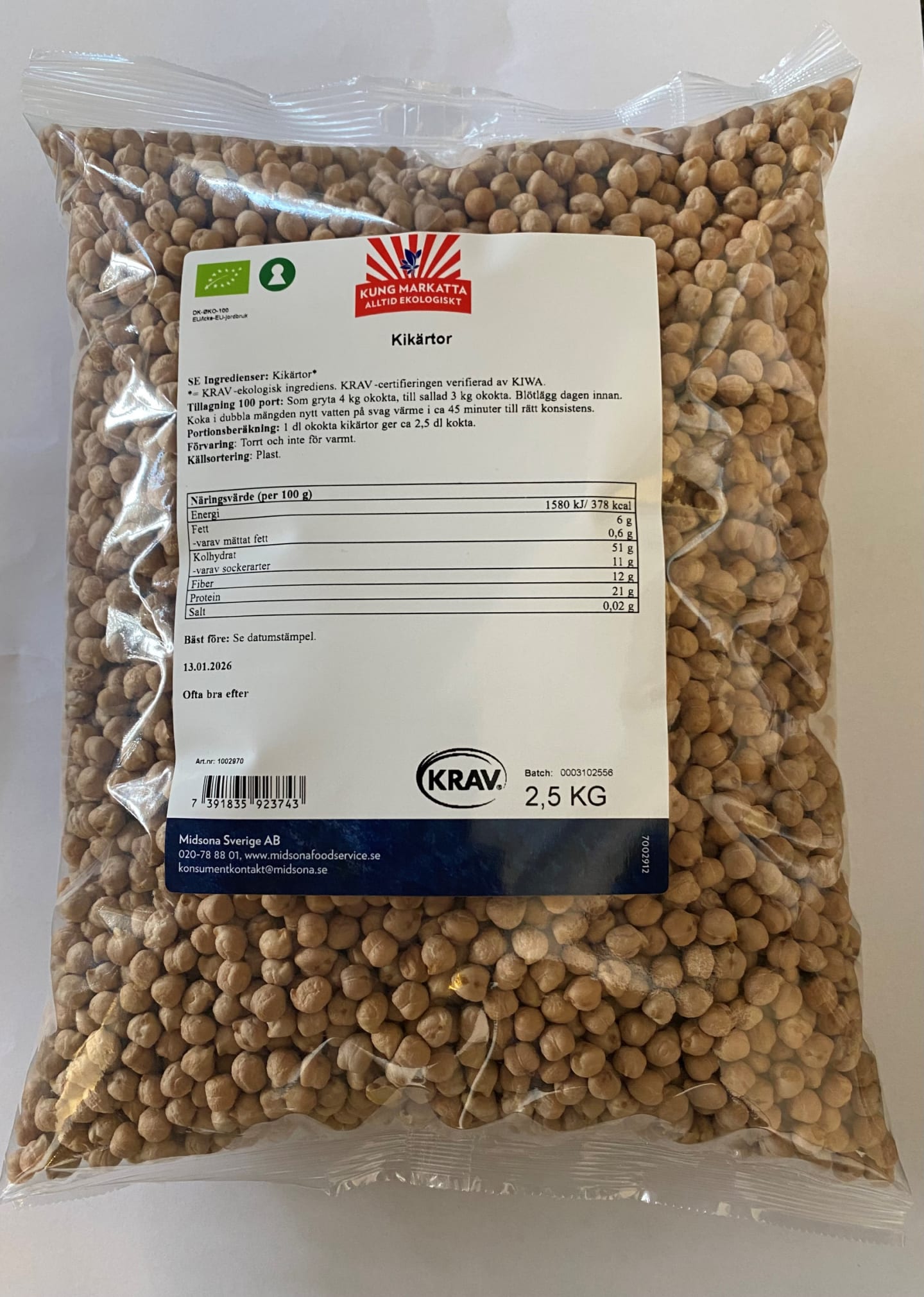 Kikärtor KRAV 2,5kg