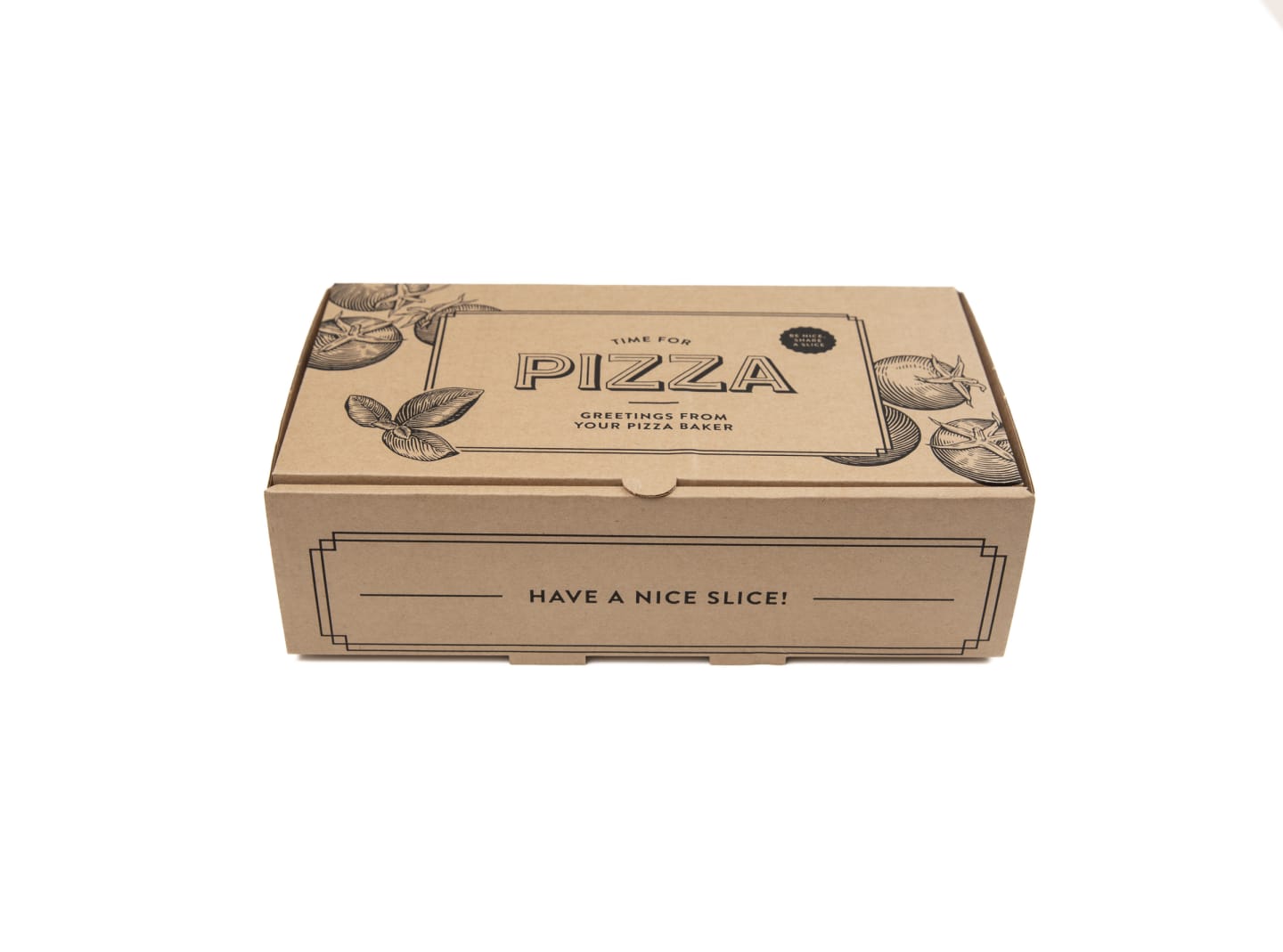 Pizzakartong brun med tryck calzone 28x16x8cm 100 st