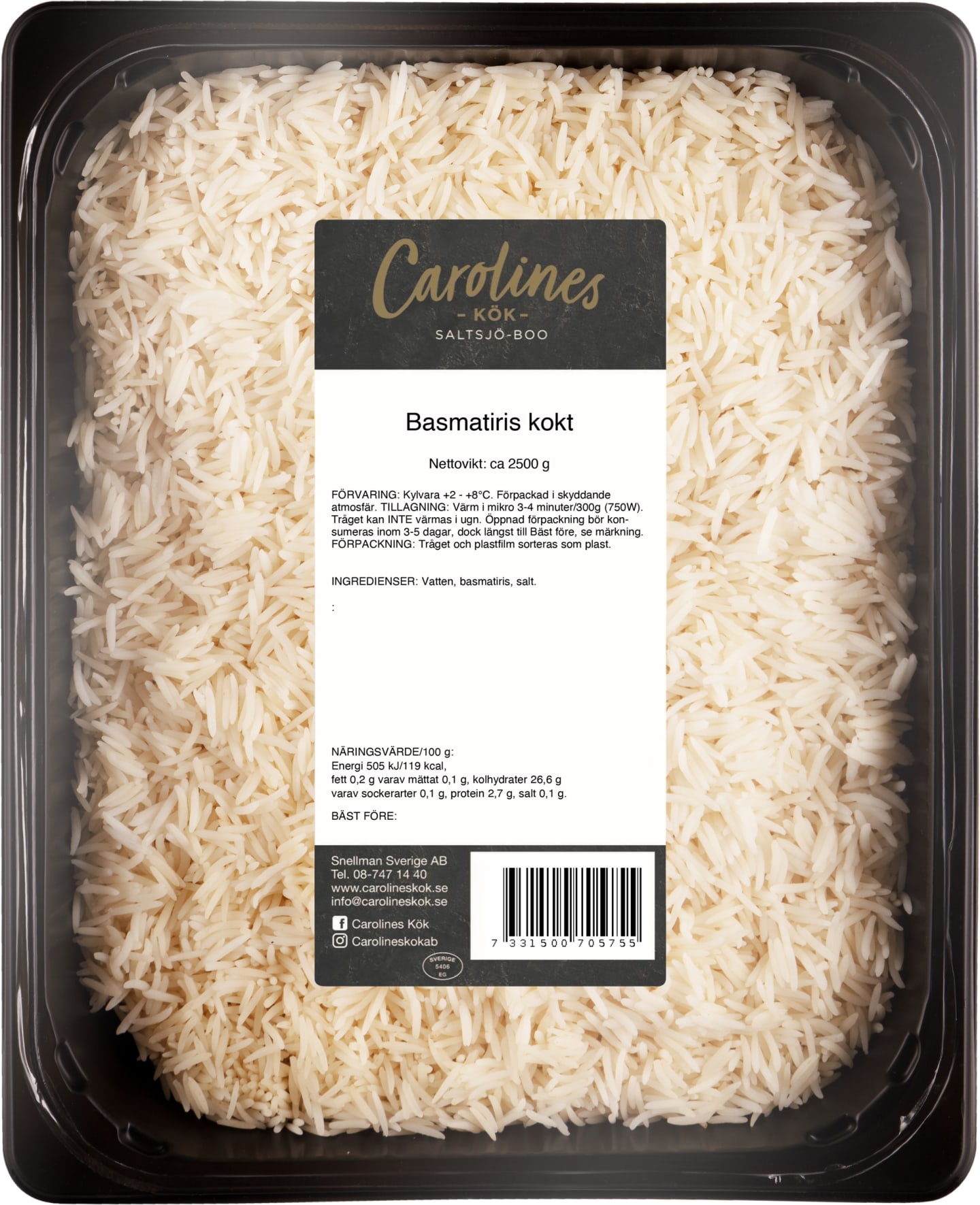 Basmatiris kokt 2,5kg - Bild 1 av 2