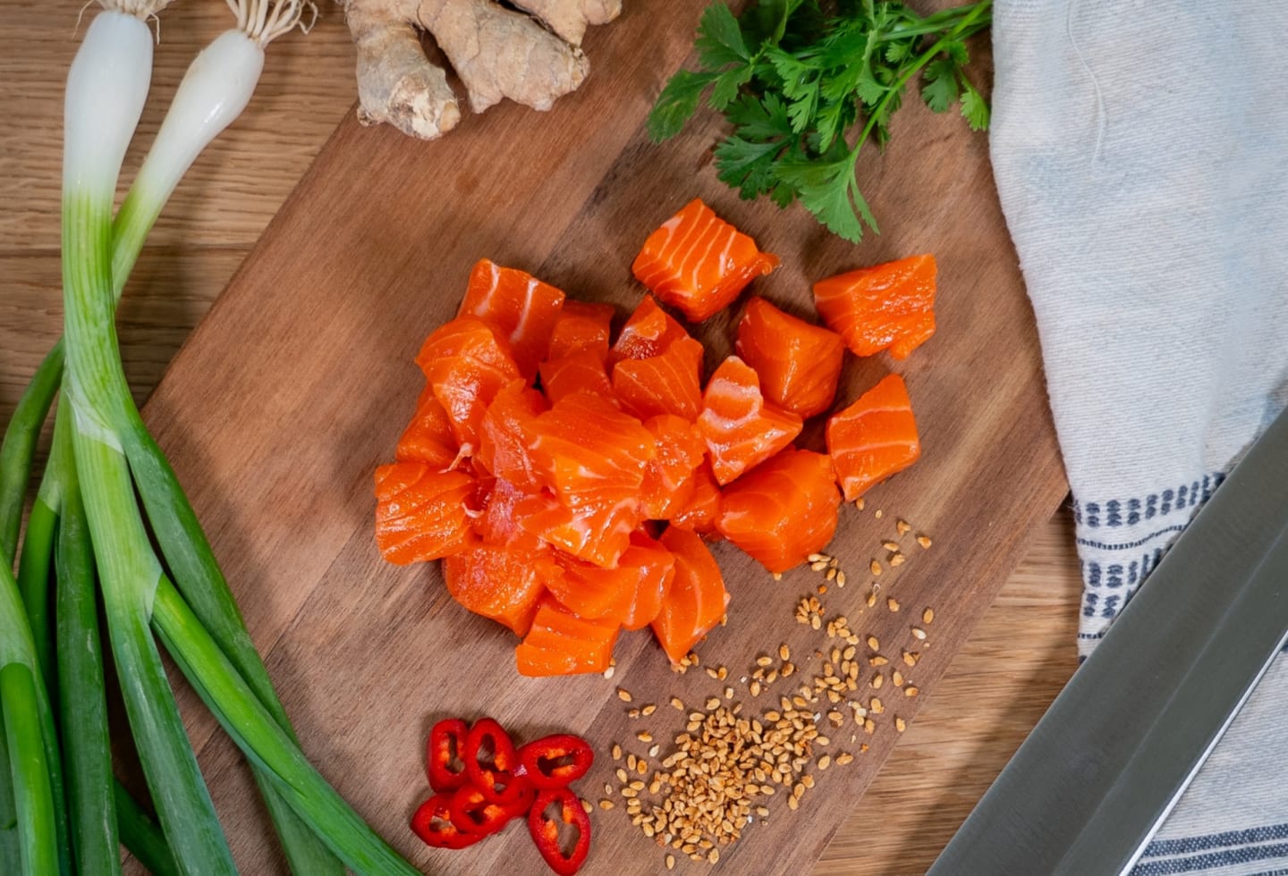 Regnbågslax tärnad Poké 1kg
