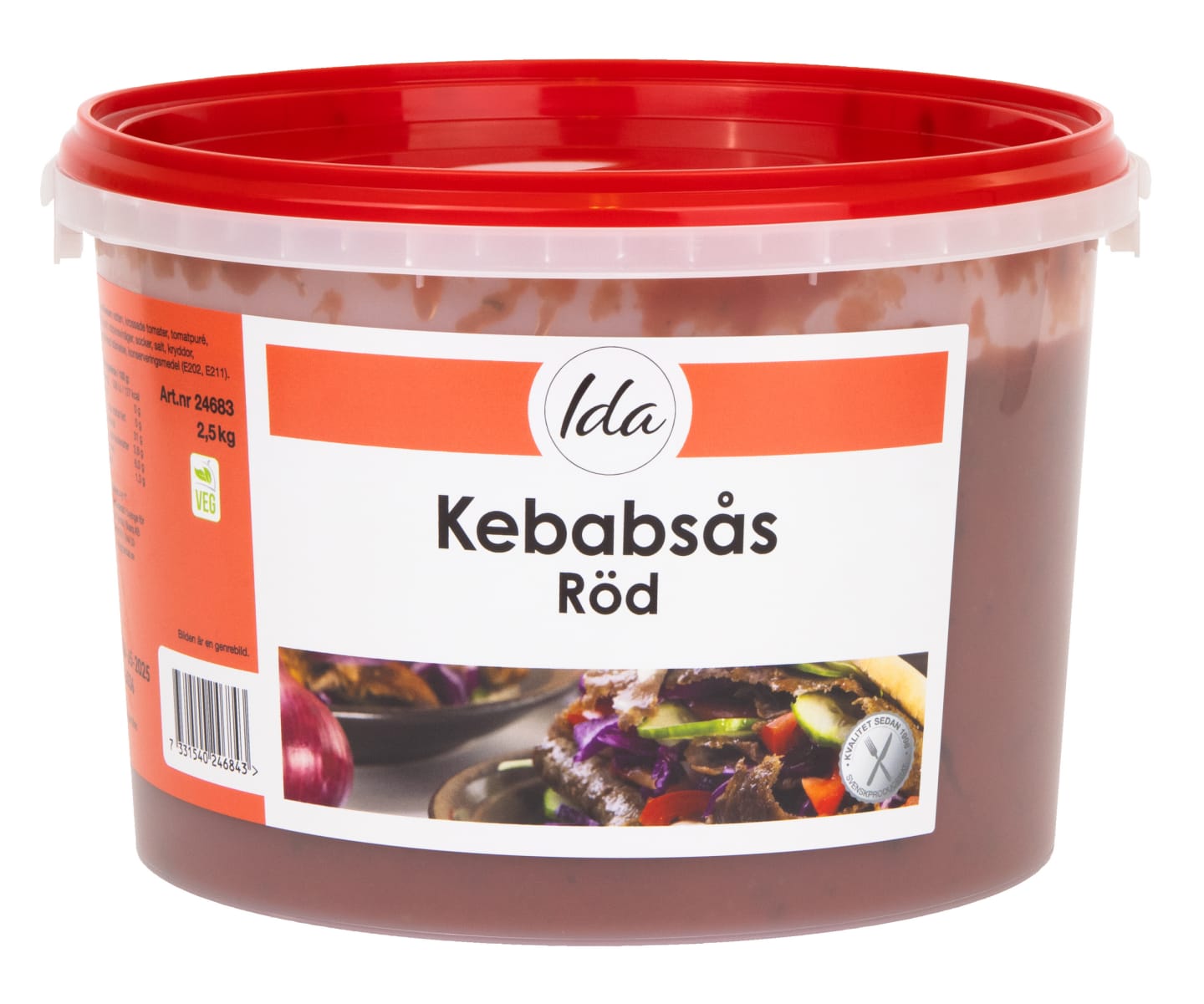 Kebabsås röd IDA 2,5kg