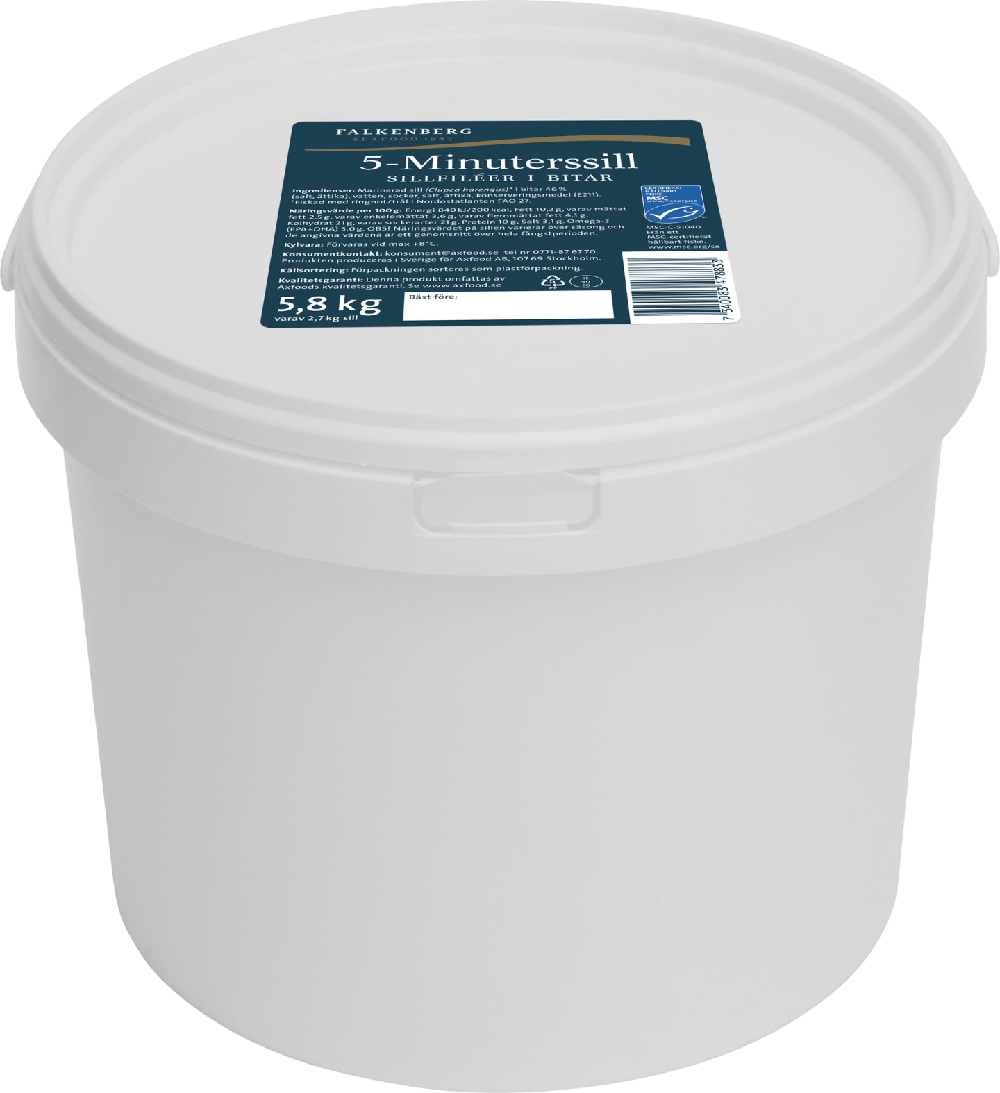 5-minuters sill bit klar MSC 5,8kg