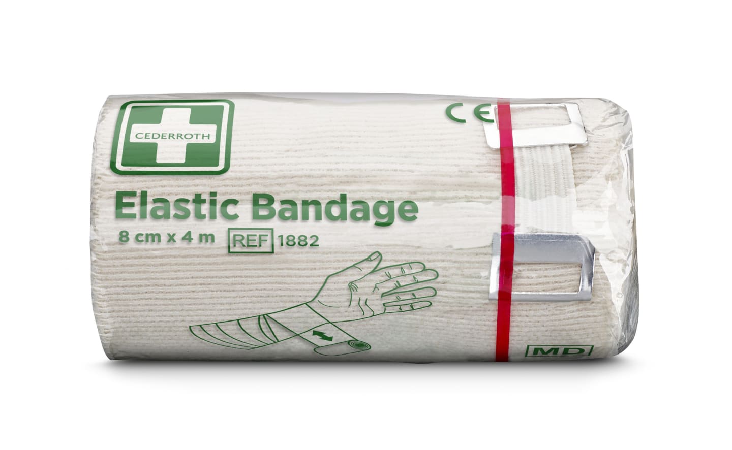 Elastisk binda 8cmx4m med fästare 1st