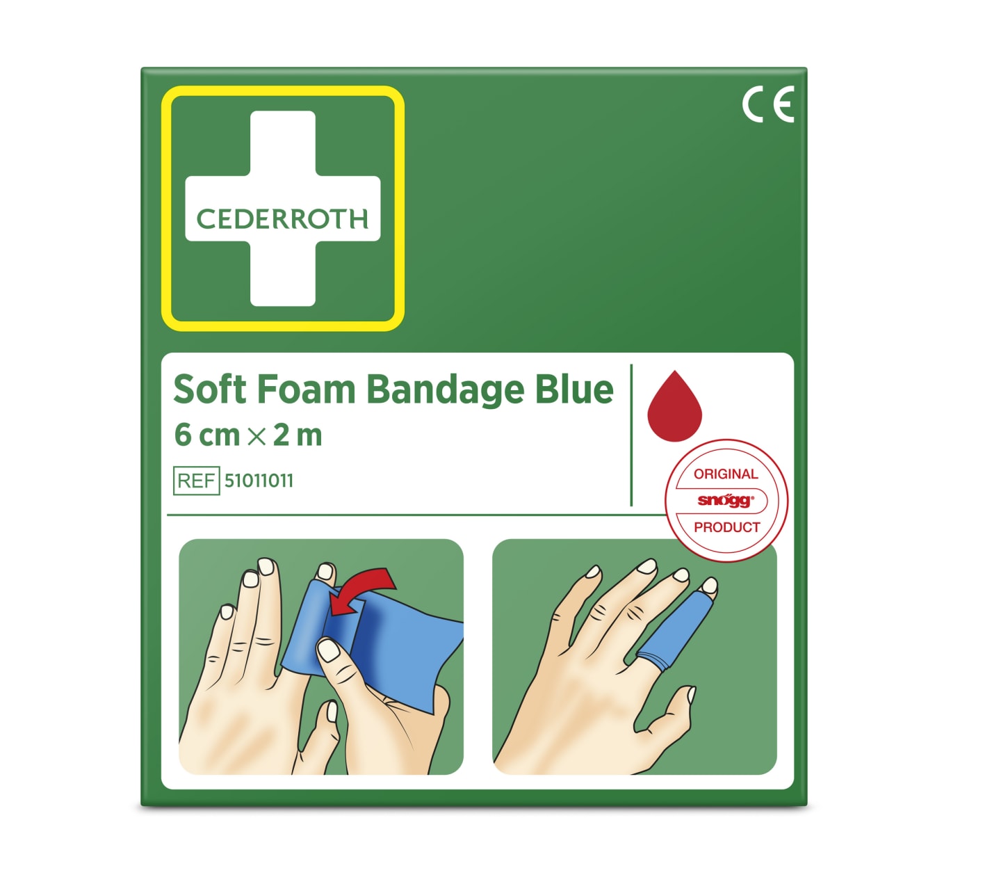 Plåster soft foam bandage blå 6cmx2m 1st - Bild 1 av 2