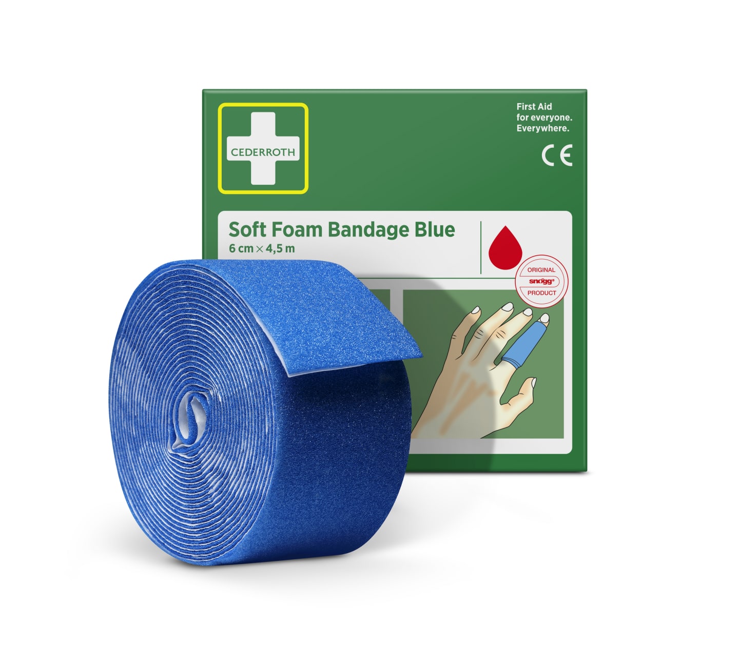 Plåster soft foam bandage blå 6cmx4,5m 1
