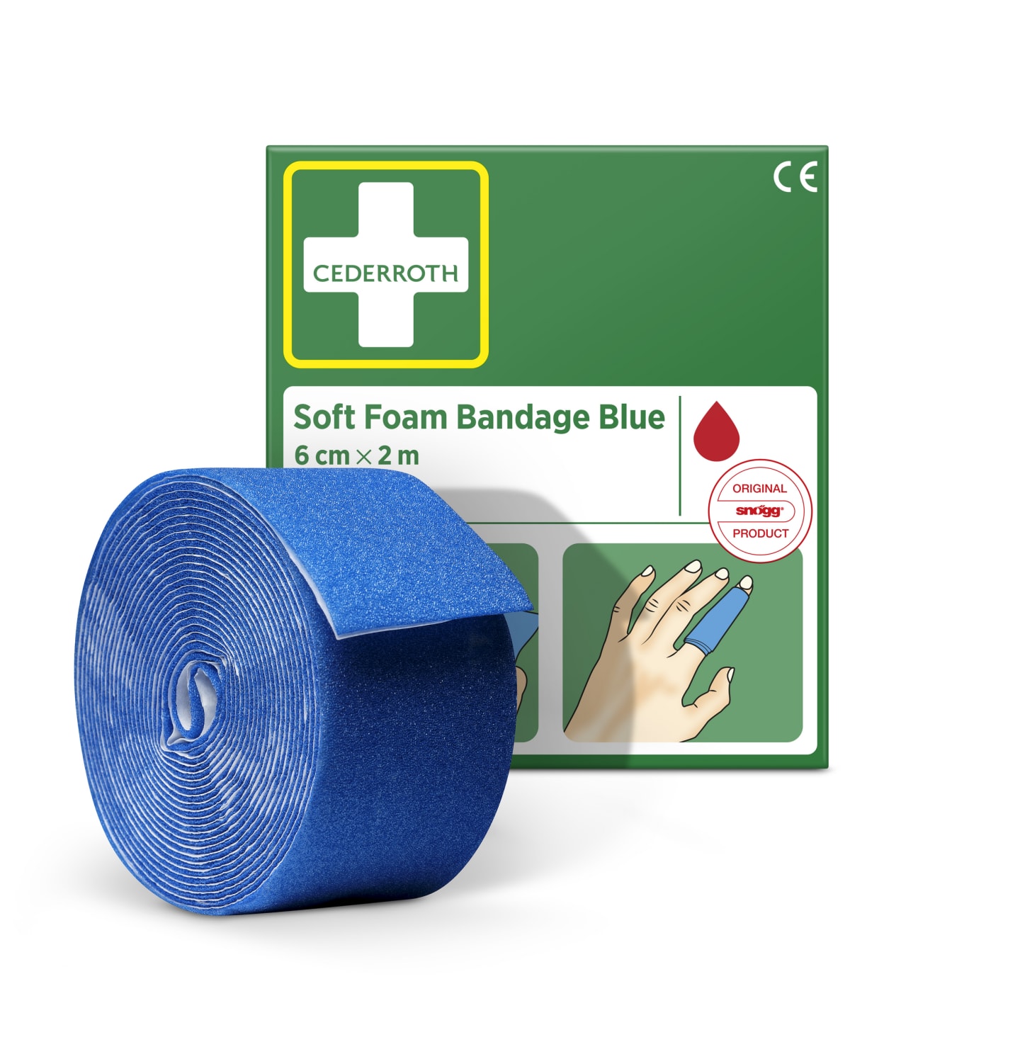 Plåster soft foam bandage blå 6cmx2m 1st