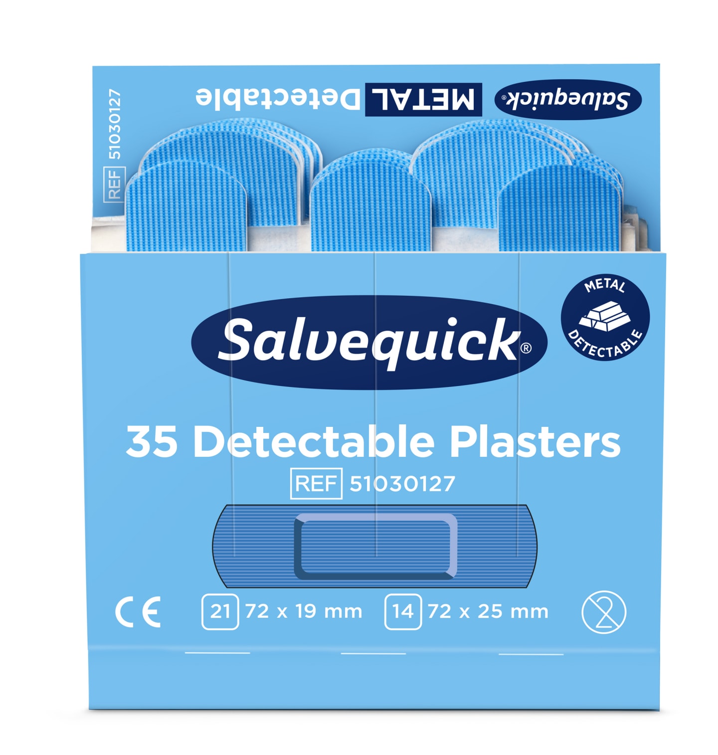 Plåster detectable refill blå 6x35st