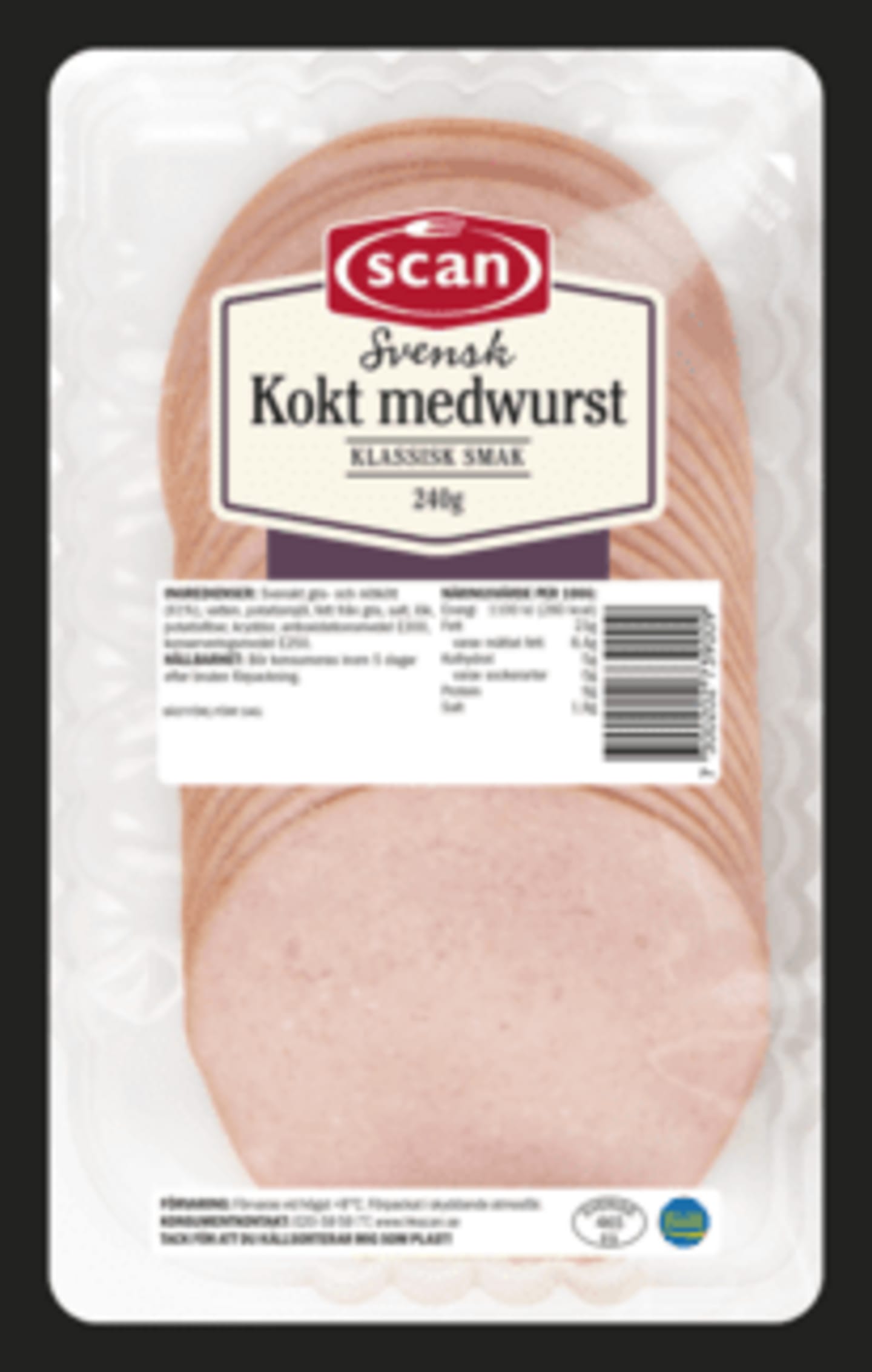 Medwurst kokt 240g