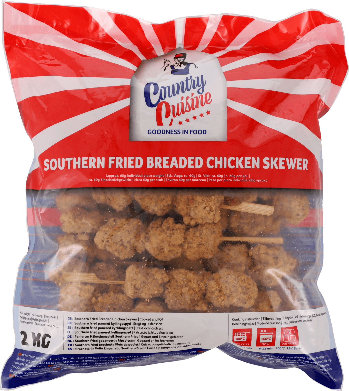 Southern fried panerad kycklingspett 2kg