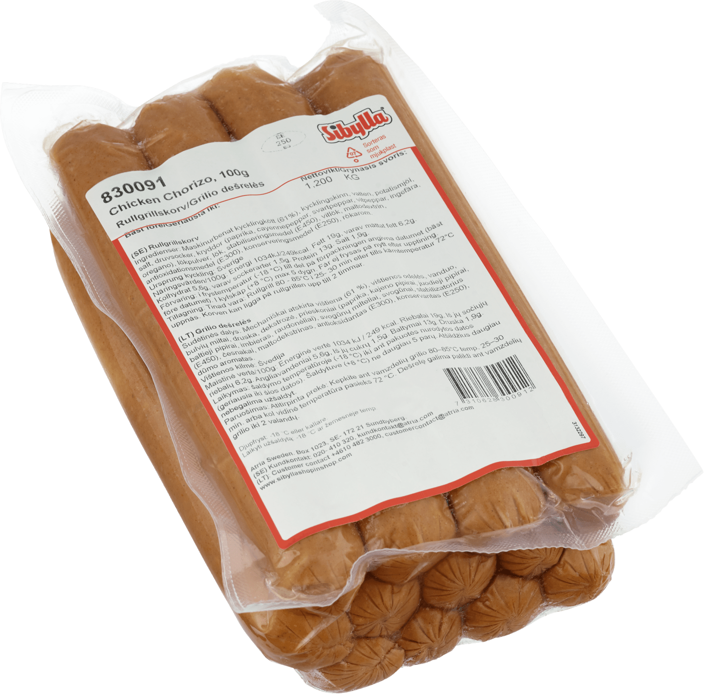 Grillkorv chorizo kyckling 80g - Bild 1 av 2