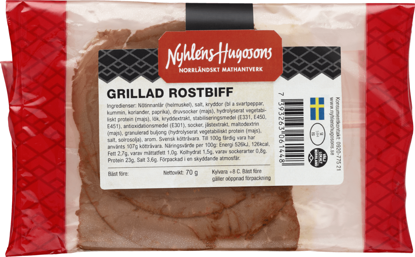 Rostbiff grillad skivad 8x70g