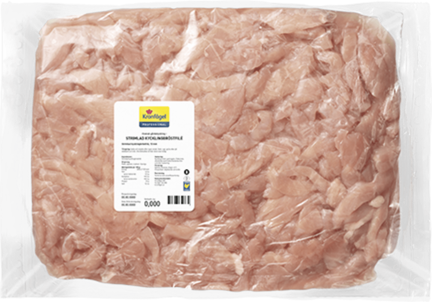 Strimlad kycklingbröstfilé 10mm 2,5kg